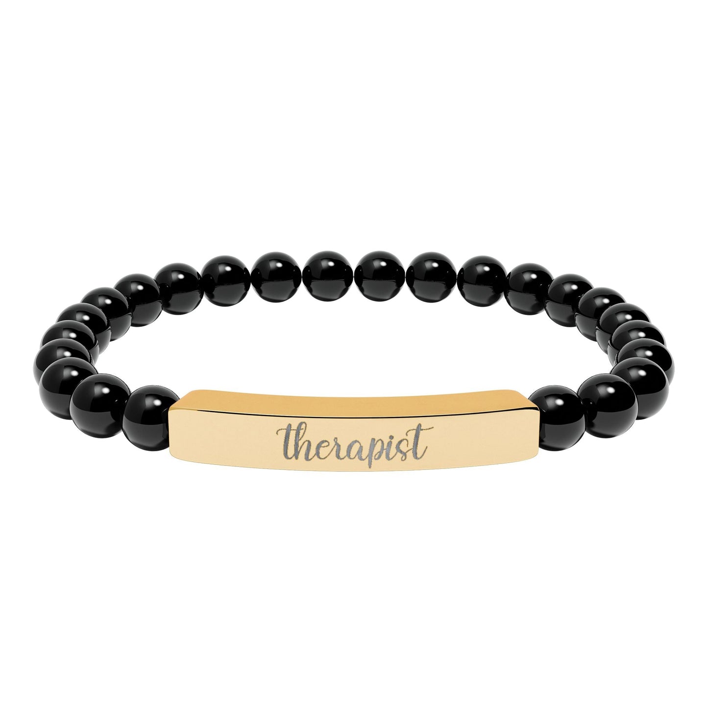 Therapist Natural Stone Bar Bracelet Printify