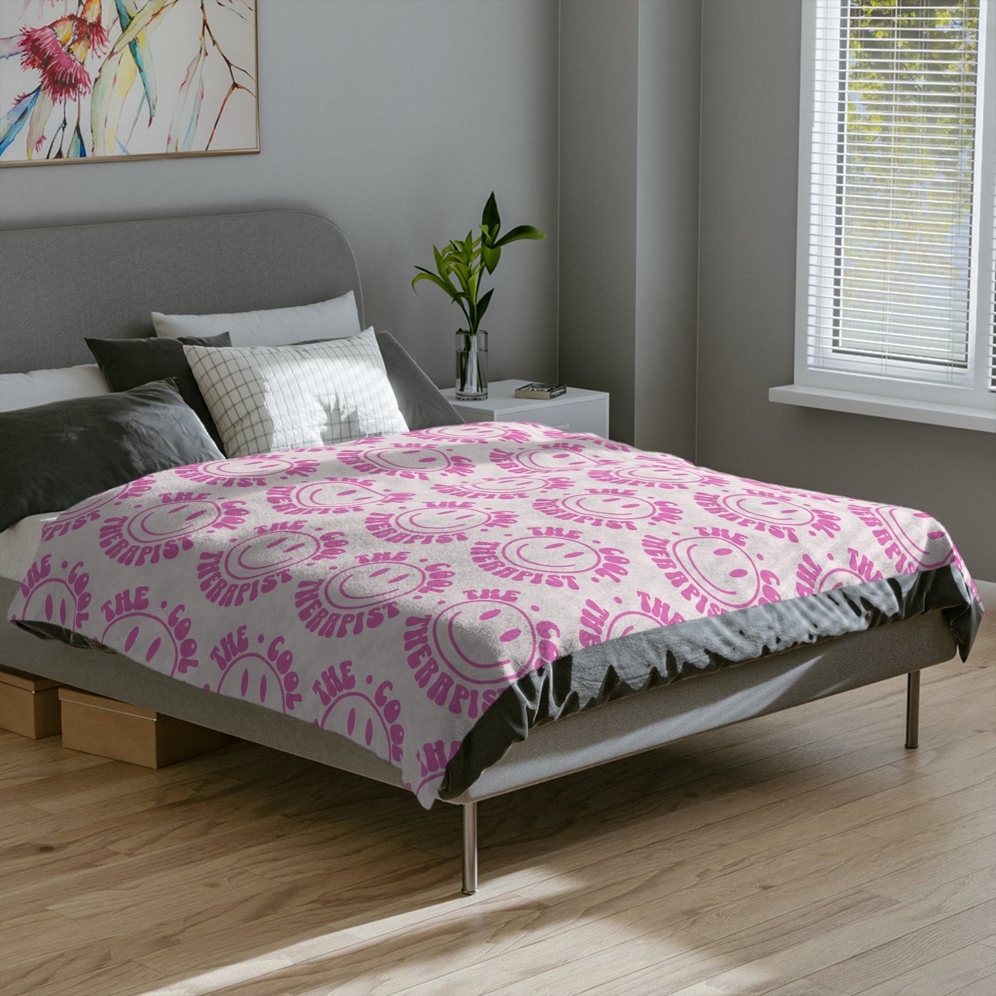 The Cool Therapist Blanket (Pink) Printify