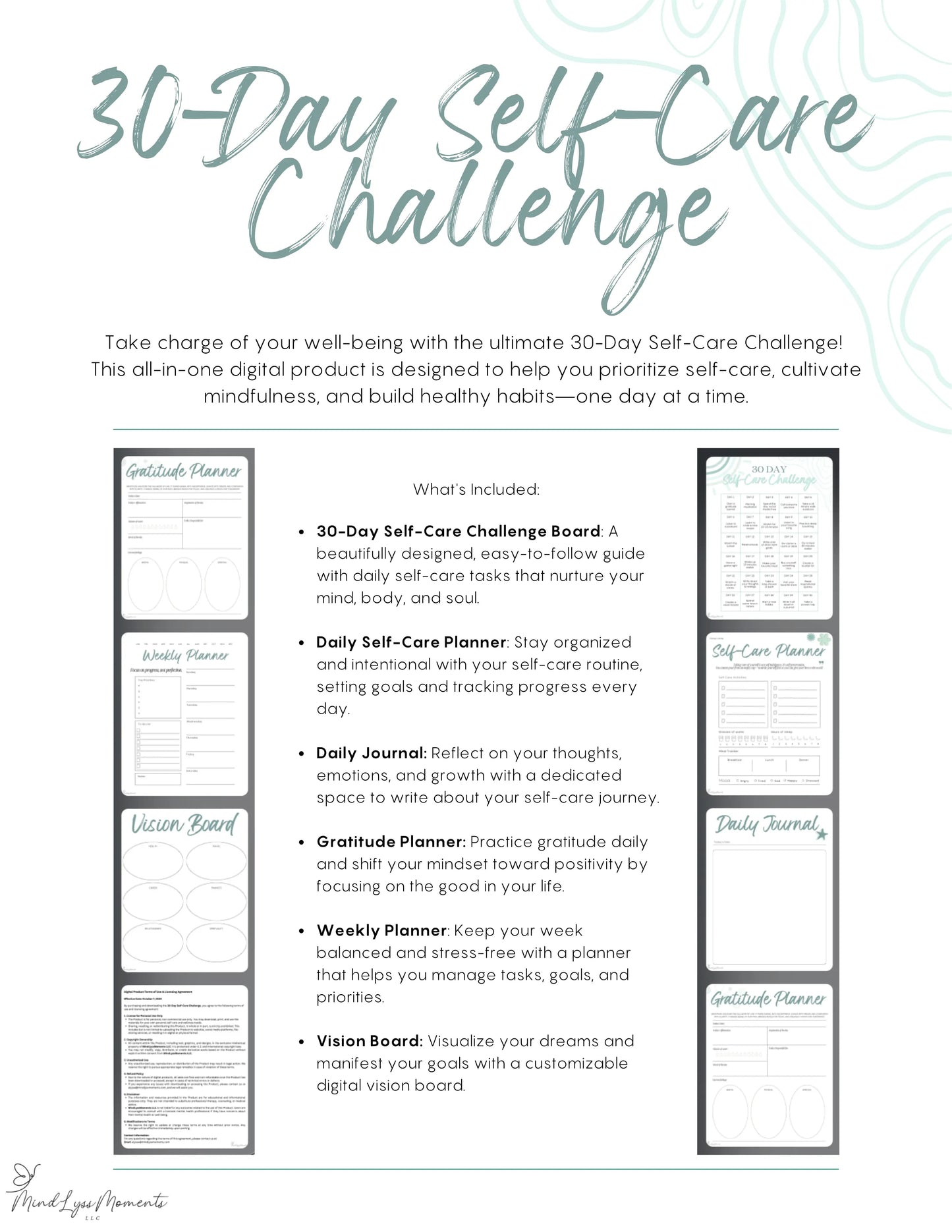 30-Day Self-Care Challenge MindLyssMoments LLC