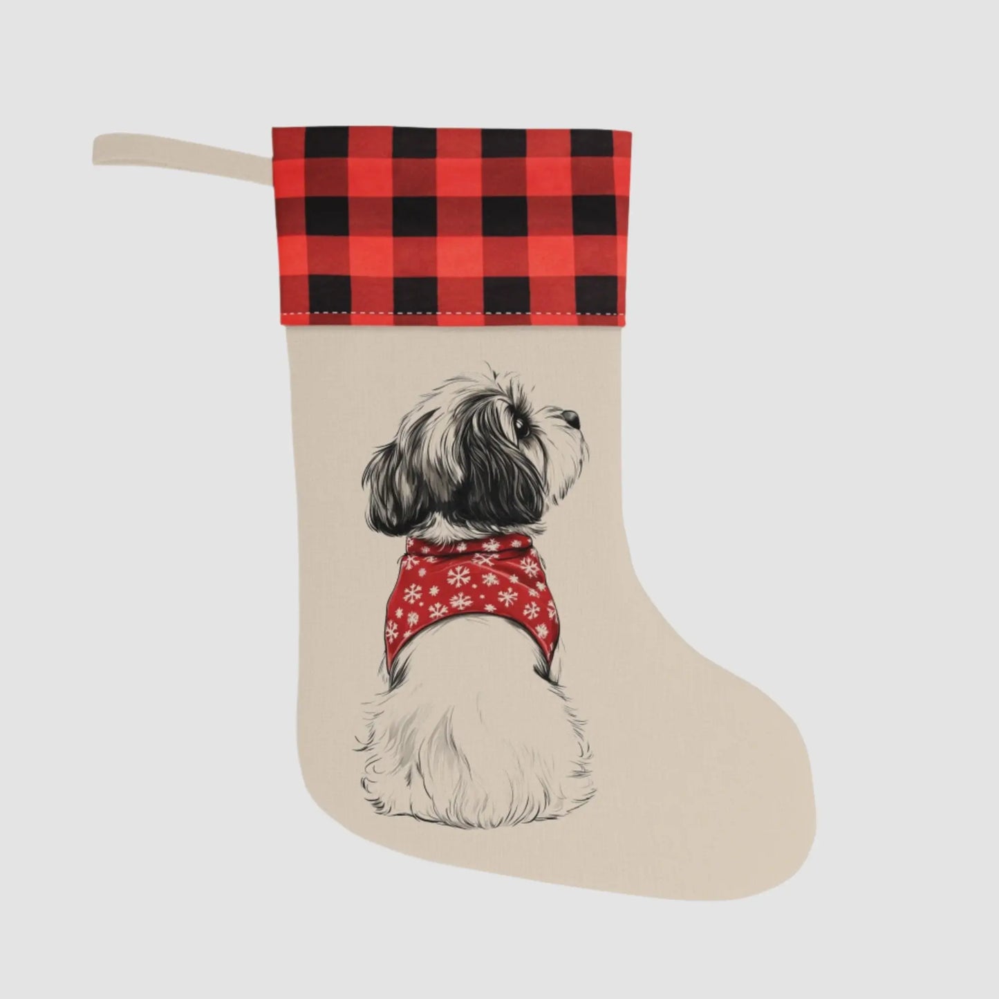 Shih Tzu Christmas Stocking - Personalization Available! - MindLyssMoments LLC