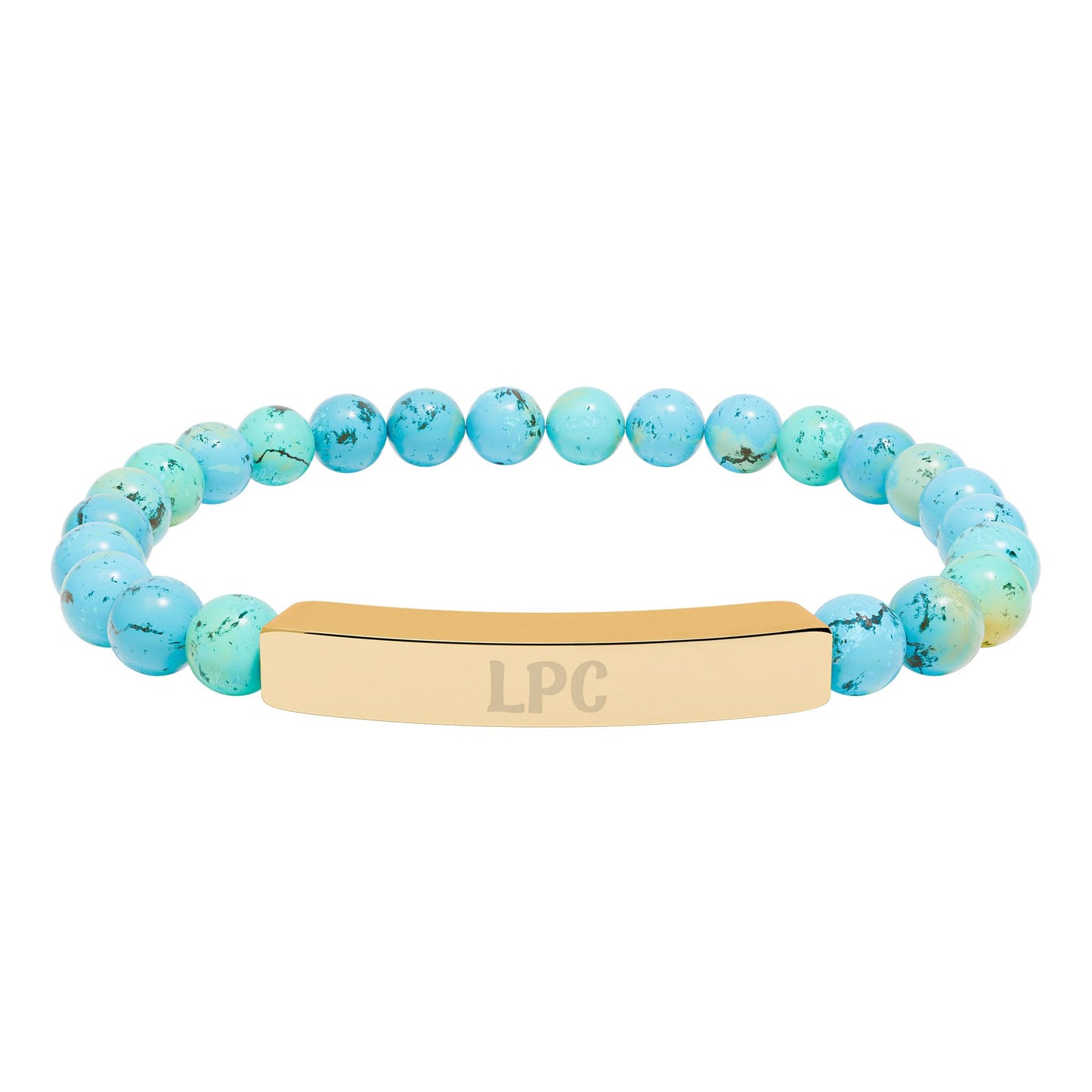LPC Natural Stone Engraved Bar Bracelet