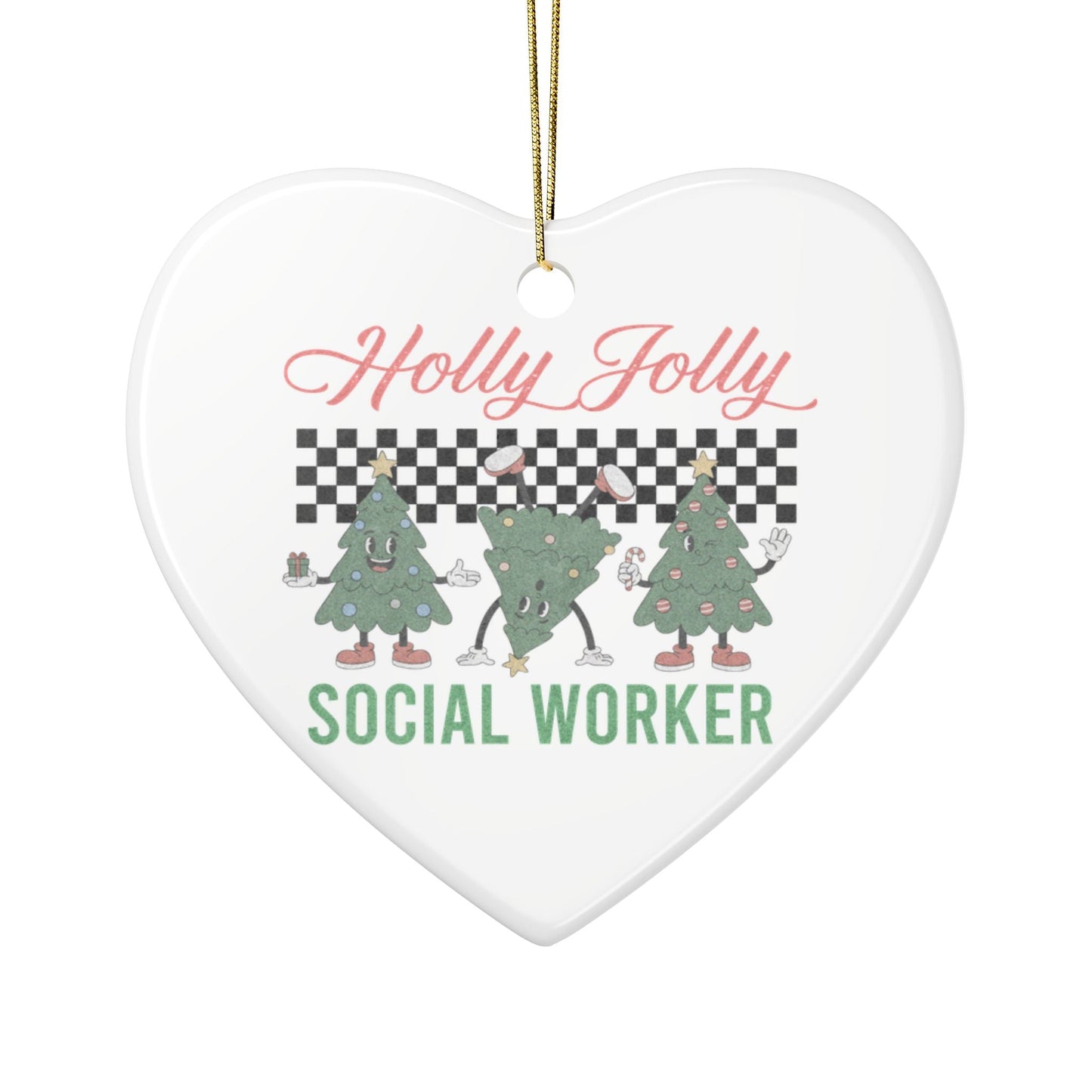 Holly Jolly Social Worker Ornament Printify