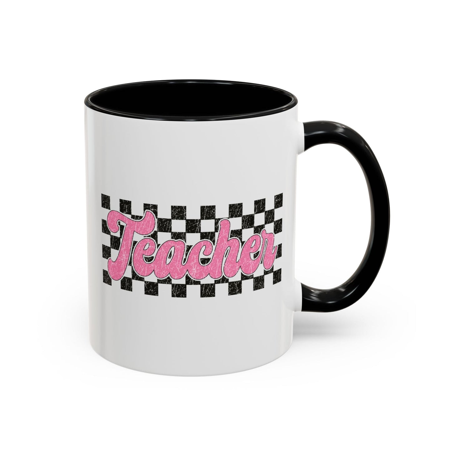 Retro Checkered Teacher Mug (11oz, 15oz) Printify