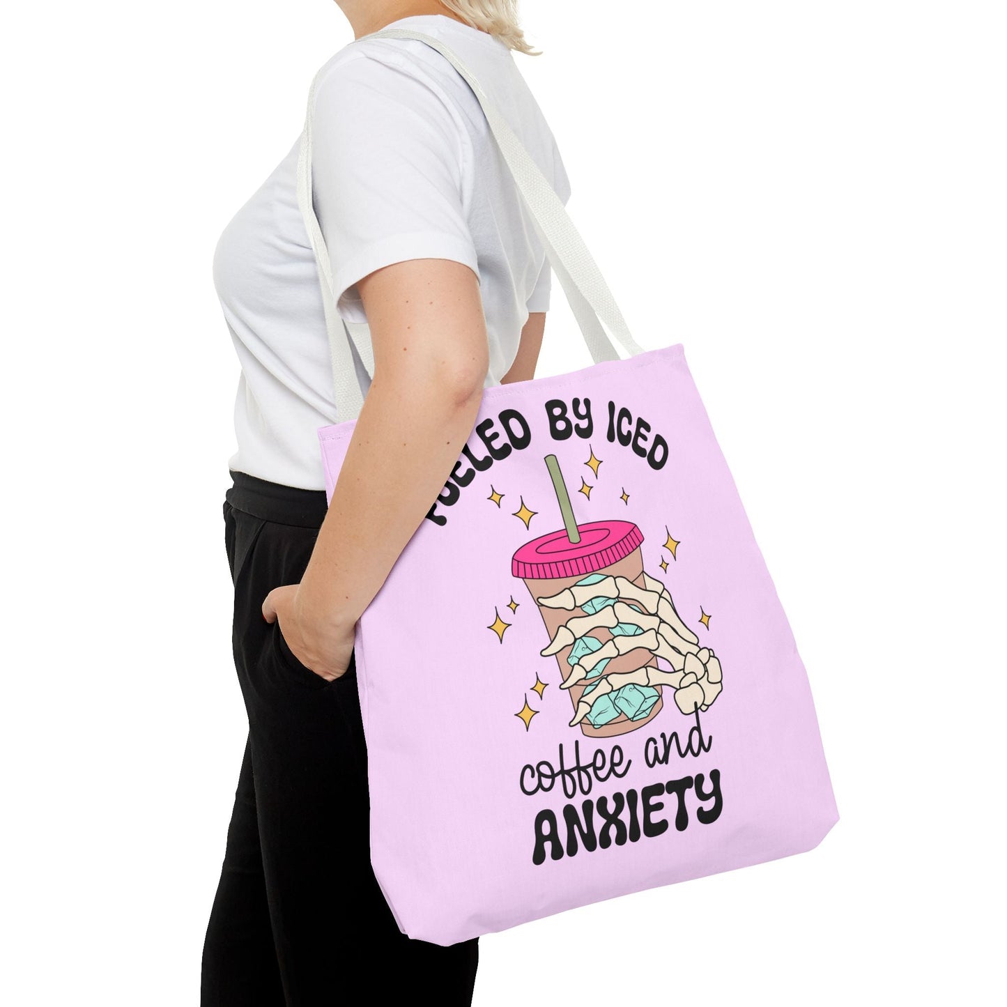 Fueled By Iced Coffee And Anxiety Tote Printify