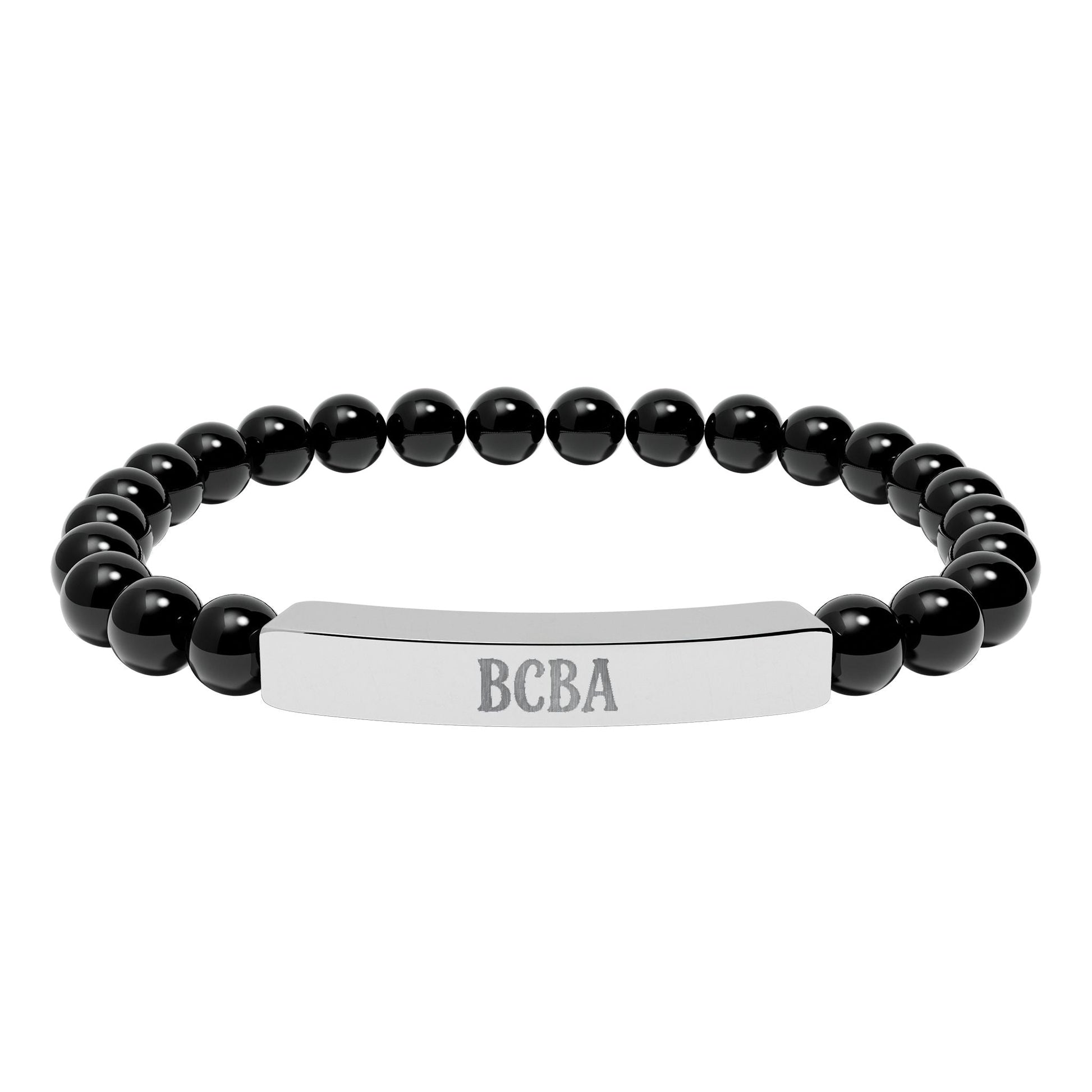 BCBA Natural Stone Engraved Bar Bracelet Printify