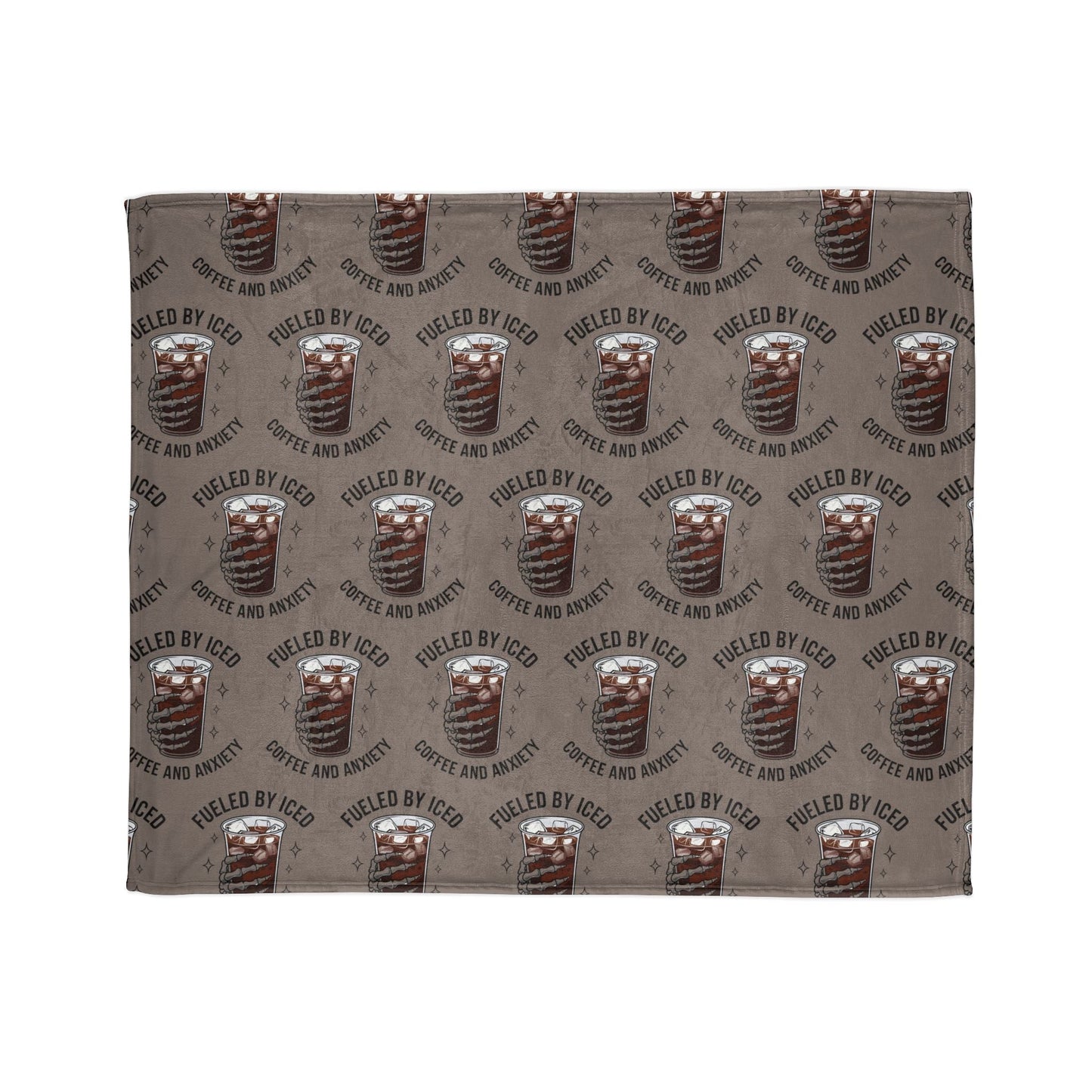 Fueled by Iced Coffee and Anxiety Blanket Printify