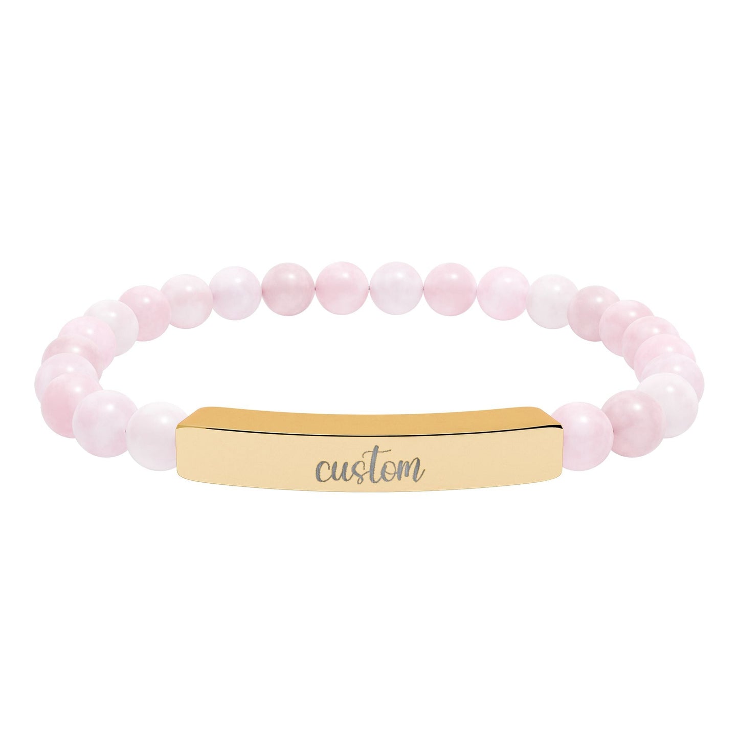 Custom Engraved Natural Stone Bar Bracelet Printify