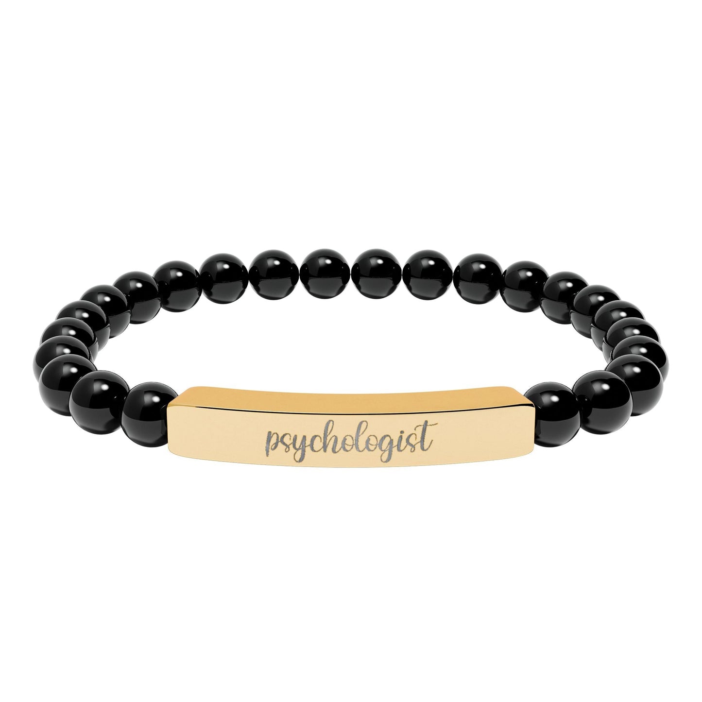 Psychologist Natural Stone Engraved Bar Bracelet Printify
