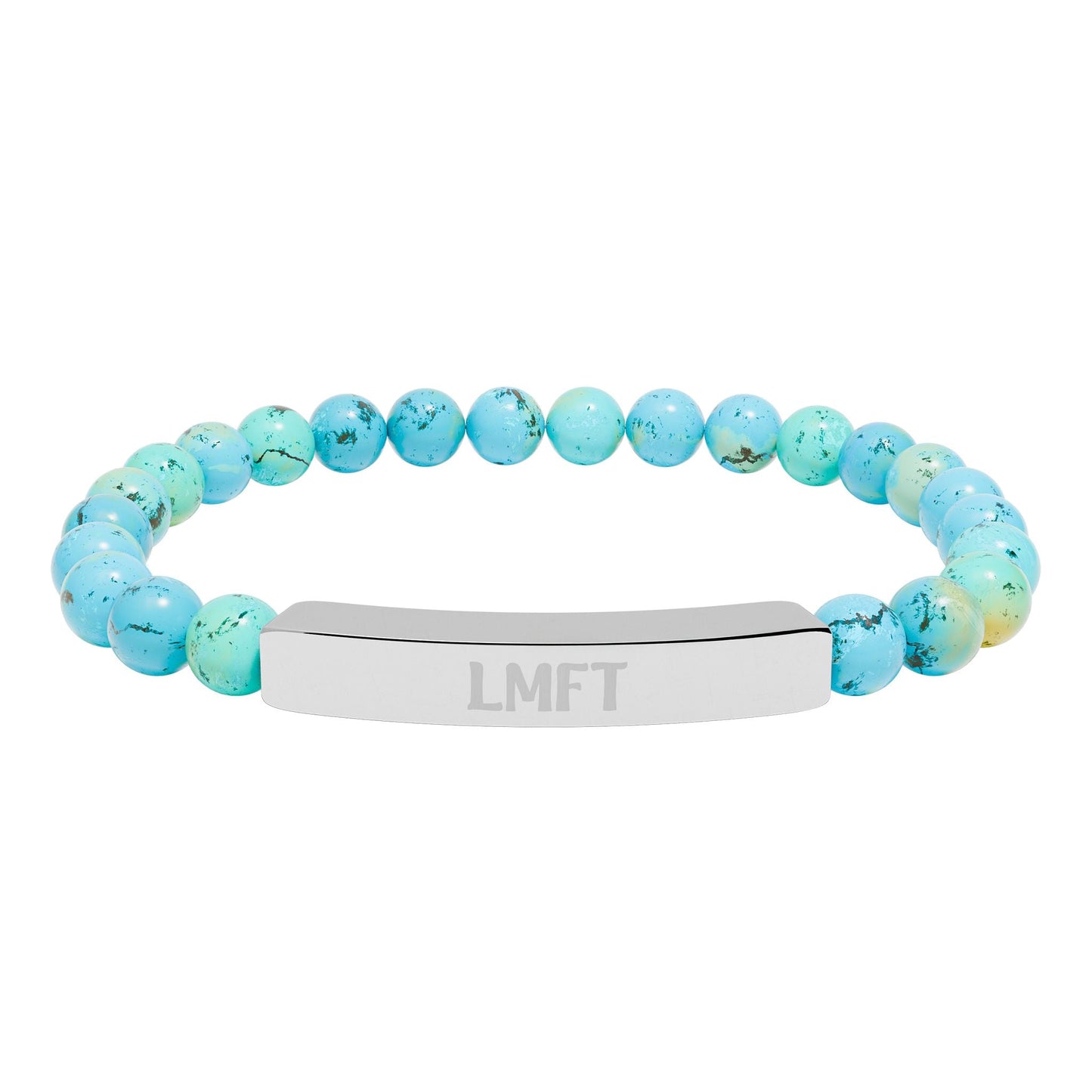 LMFT Natural Stone Stretch Bar Bracelet Printify