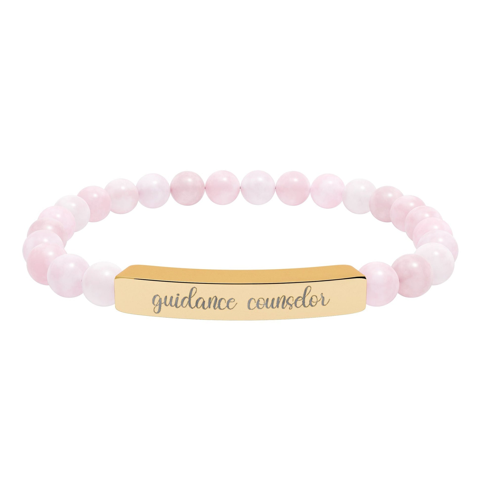 Guidance Counselor Natural Stone Engraved Bar Bracelet Printify