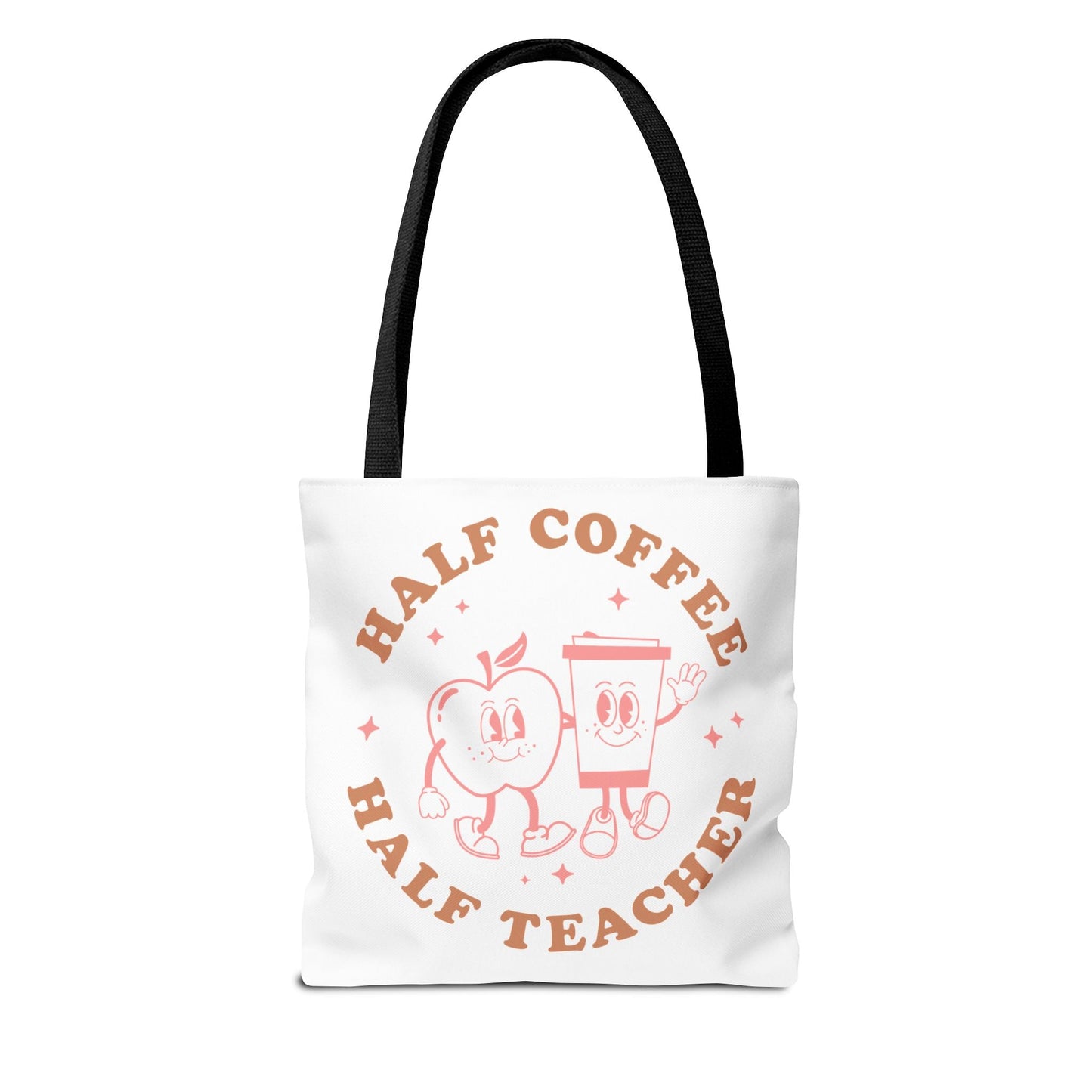 Half Coffee Half Teacher Tote Printify