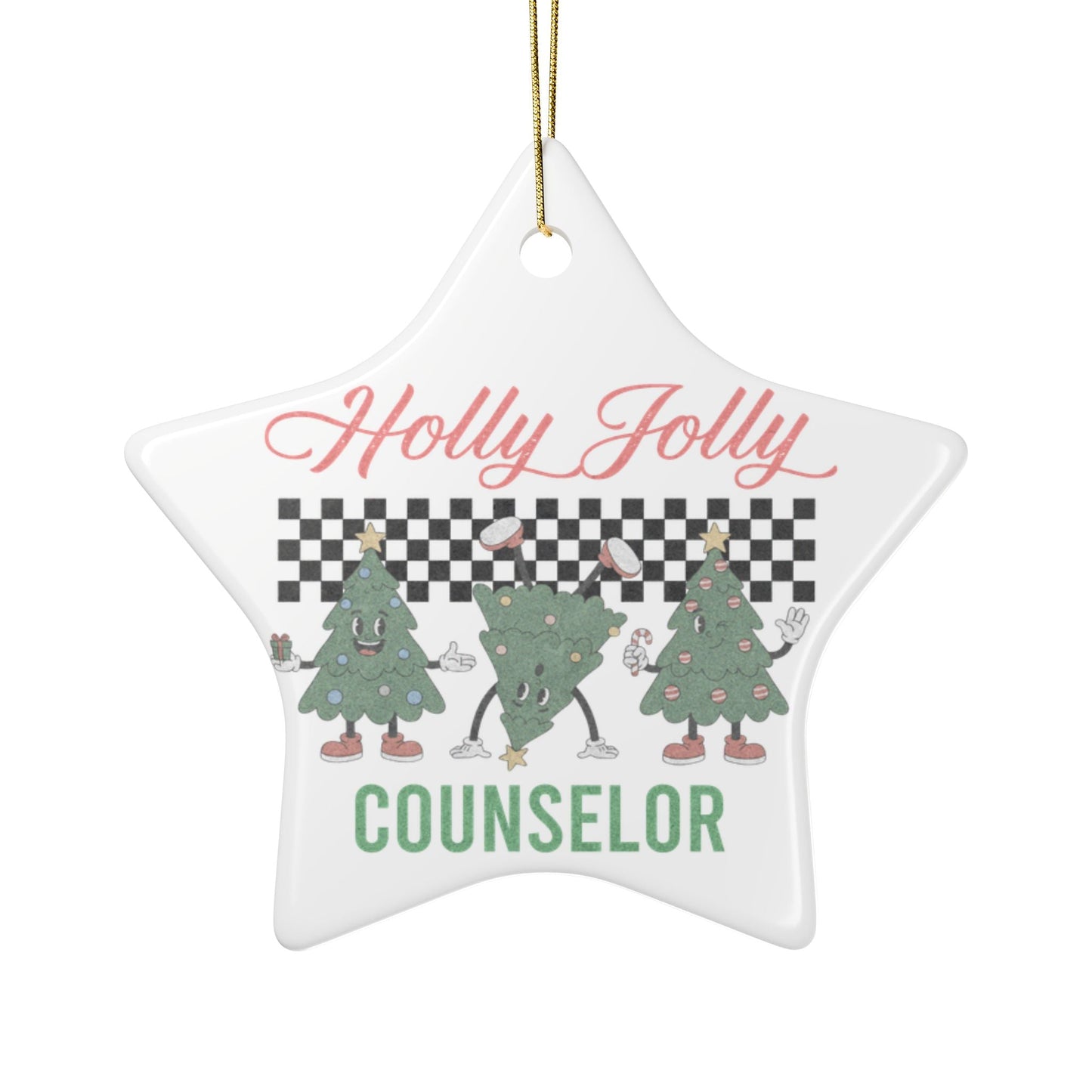 Holly Jolly Counselor Ornament Printify