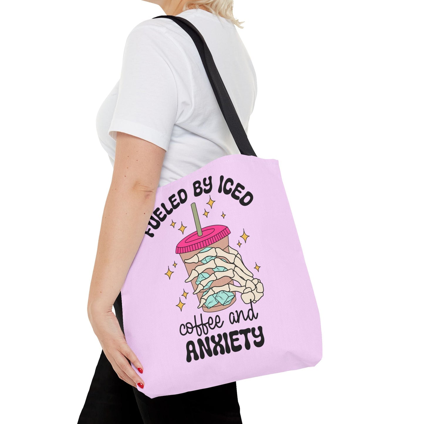 Fueled By Iced Coffee And Anxiety Tote Printify