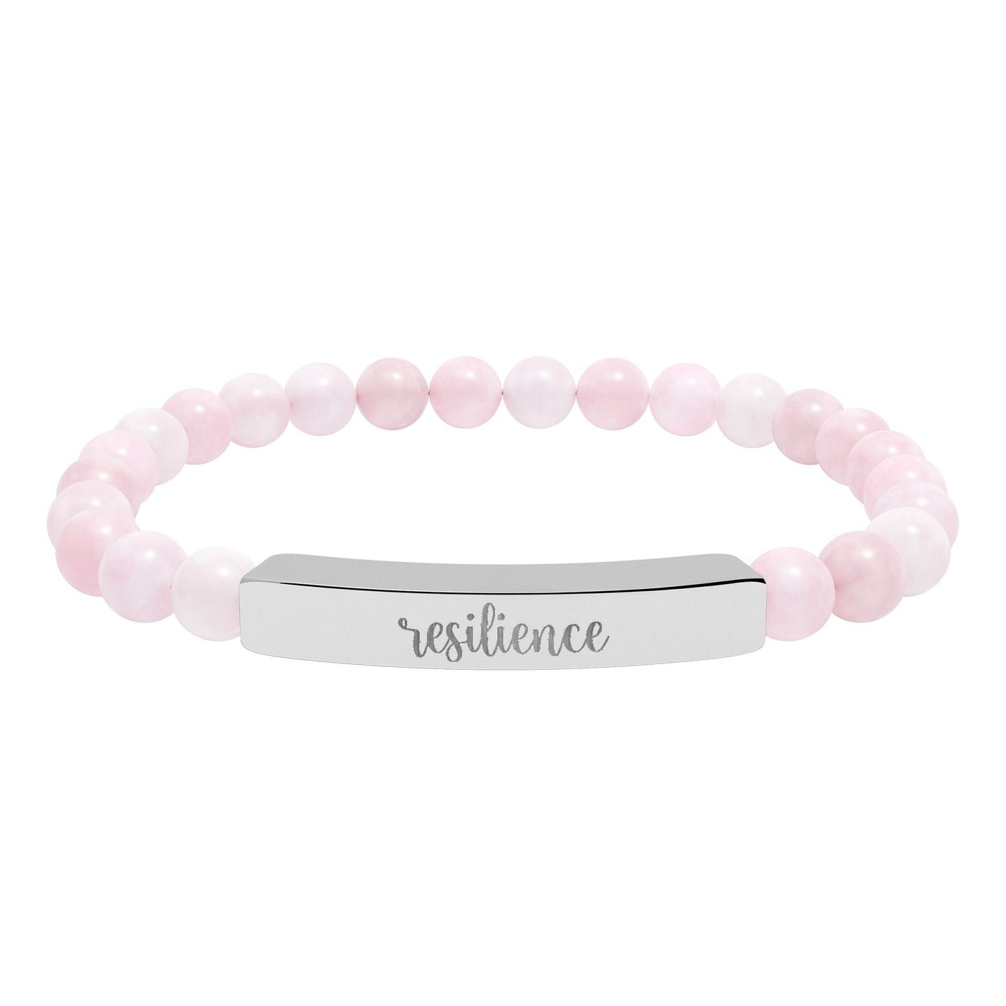 Resilience Natural Stone Engraved Bar Bracelet Printify