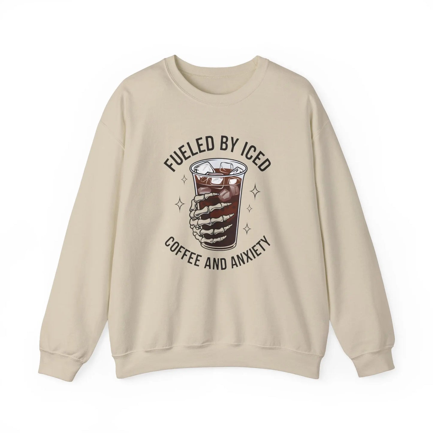 Fueled by Iced Coffee & Anxiety Crewneck - MindLyssMoments LLC