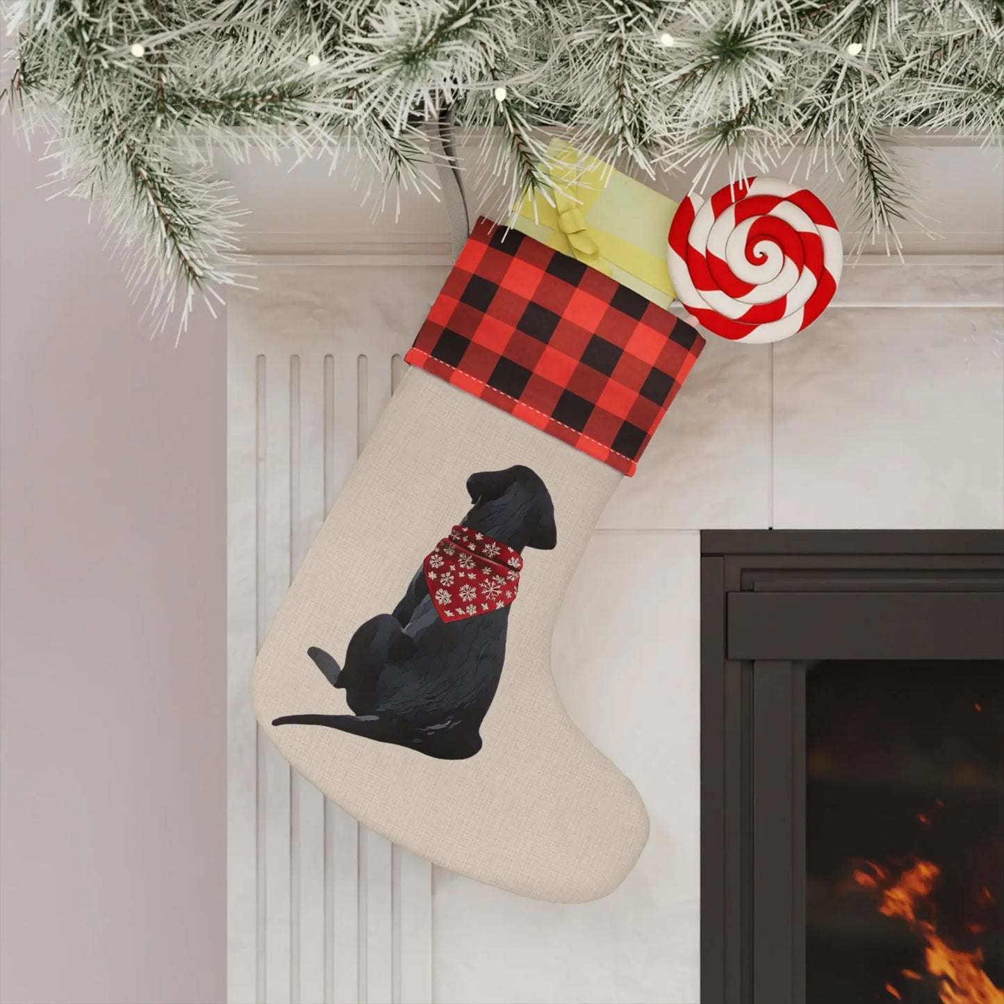 Black Lab Christmas Stocking - Personalization Available! - MindLyssMoments LLC