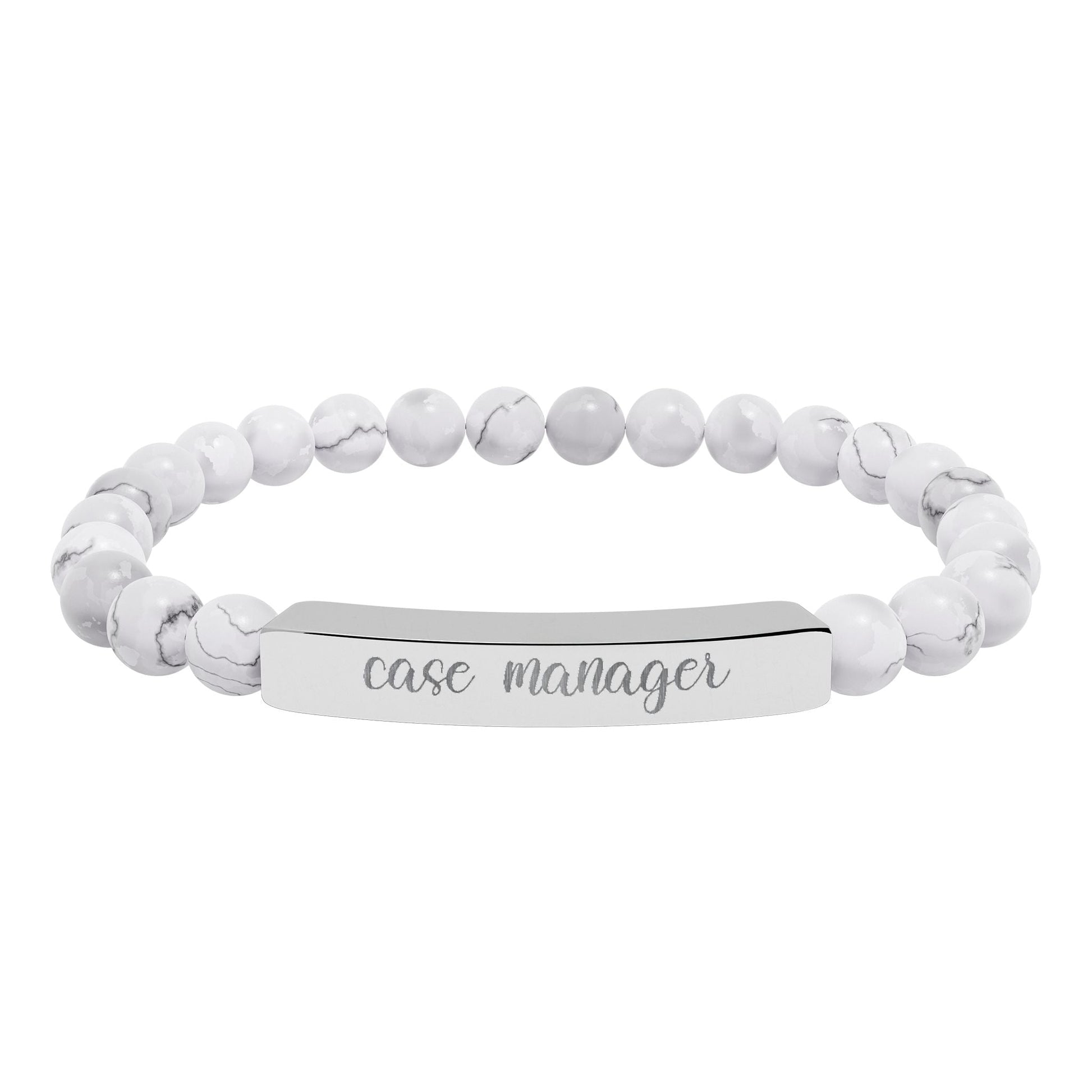 Case Manager Natural Stone Engraved Bar Bracelet Printify