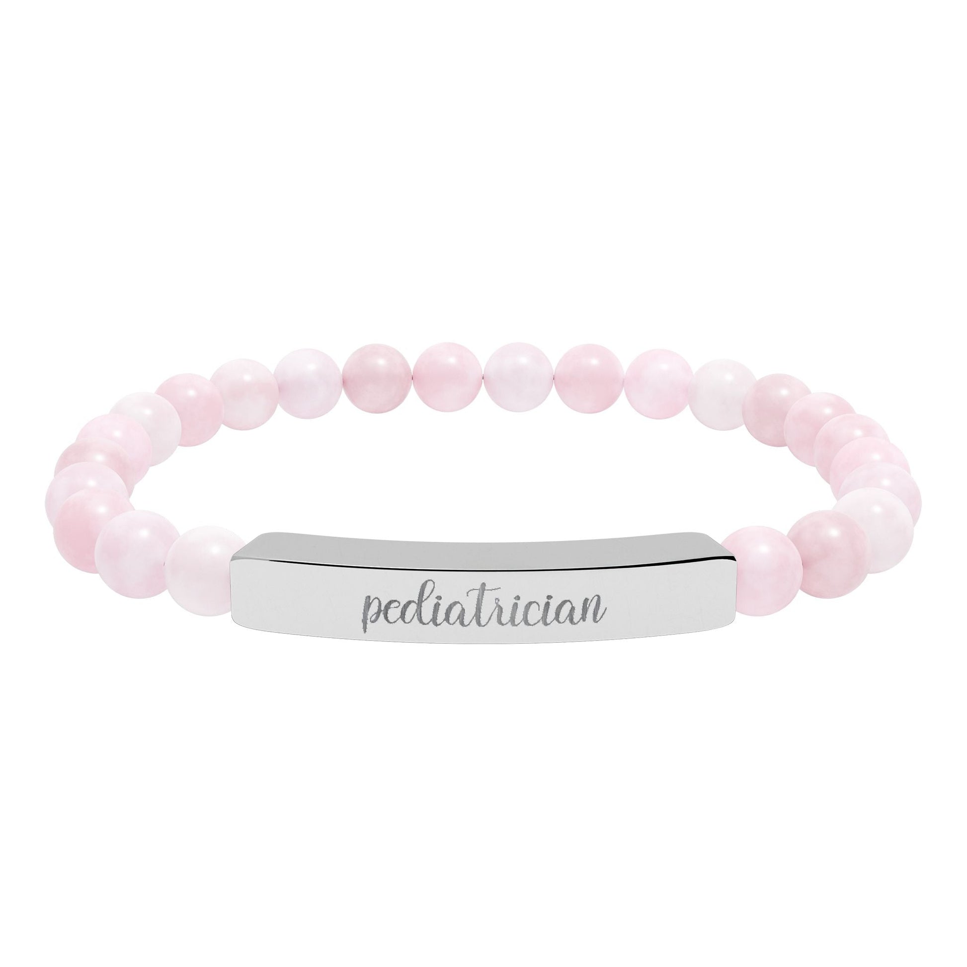 Pediatrician Natural Stone Engraved Bar Bracelet Printify