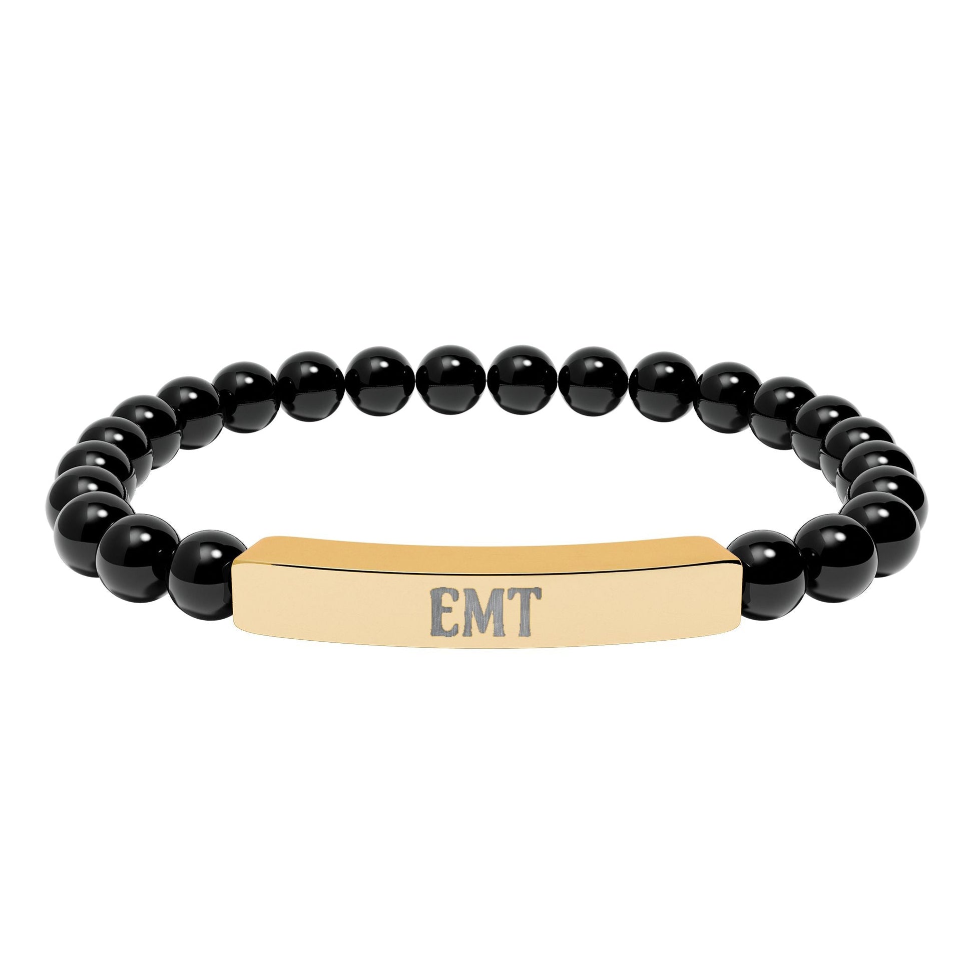 EMT Natural Stone Engraved Bar Bracelet Printify