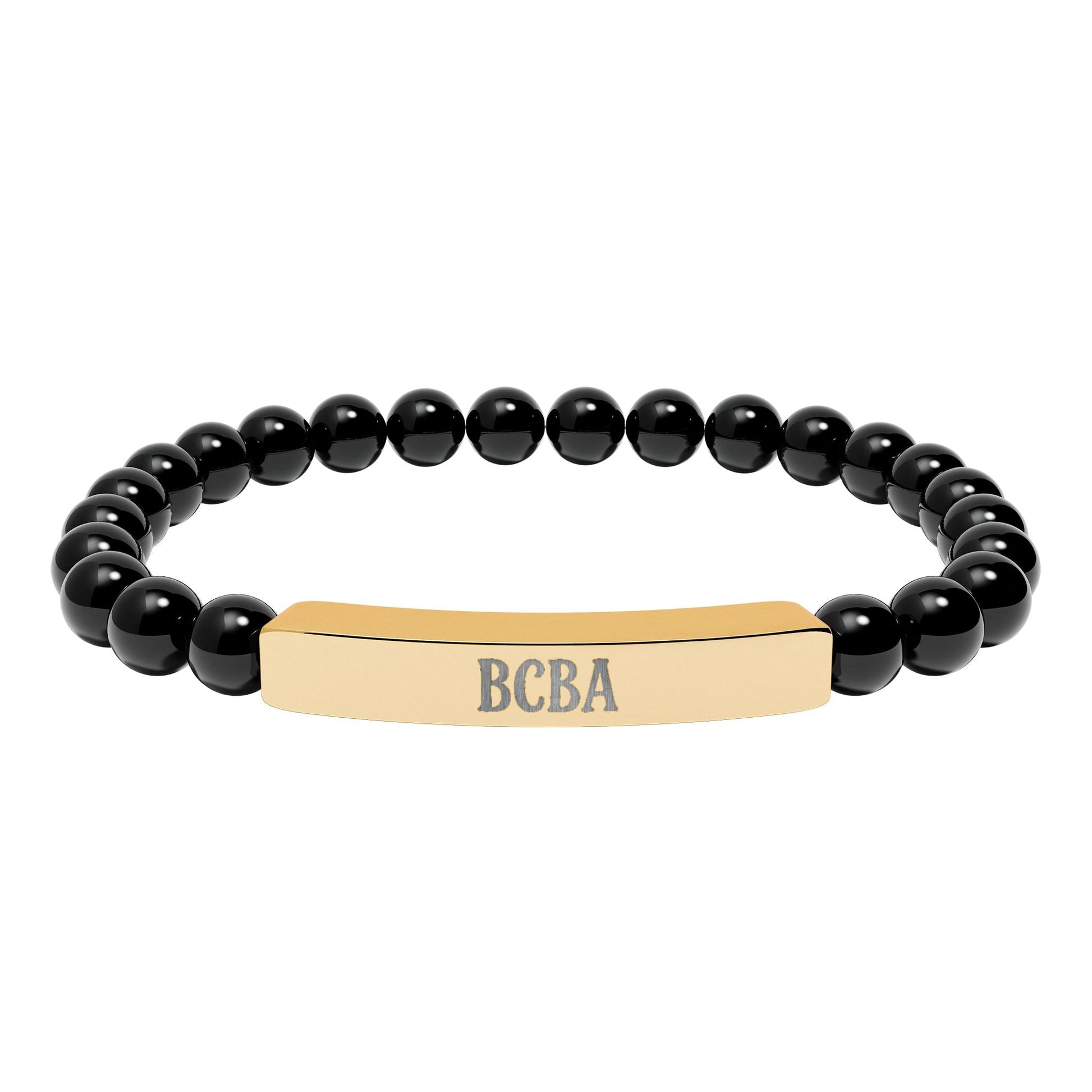 BCBA Natural Stone Engraved Bar Bracelet Printify