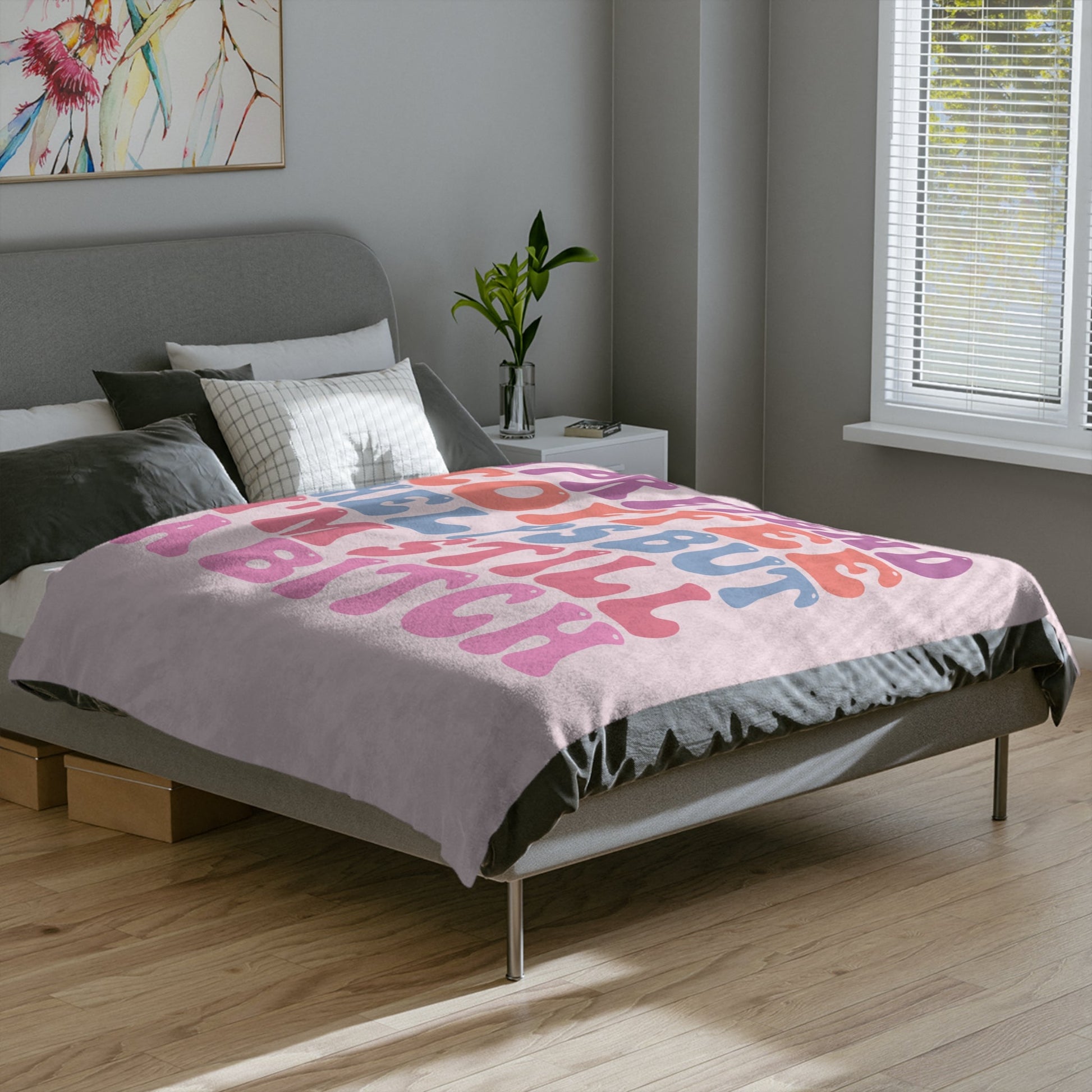 I Pretend Coffee Helps But I'm Still A B*tch Blanket Printify