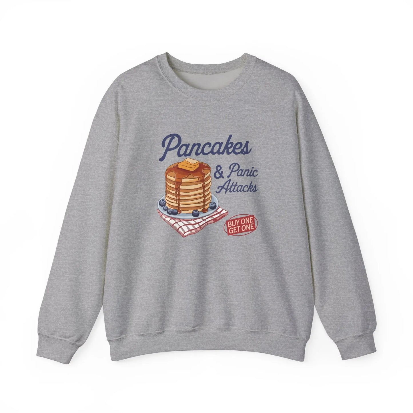 Pancakes and Panic Attacks Crewneck - MindLyssMoments LLC