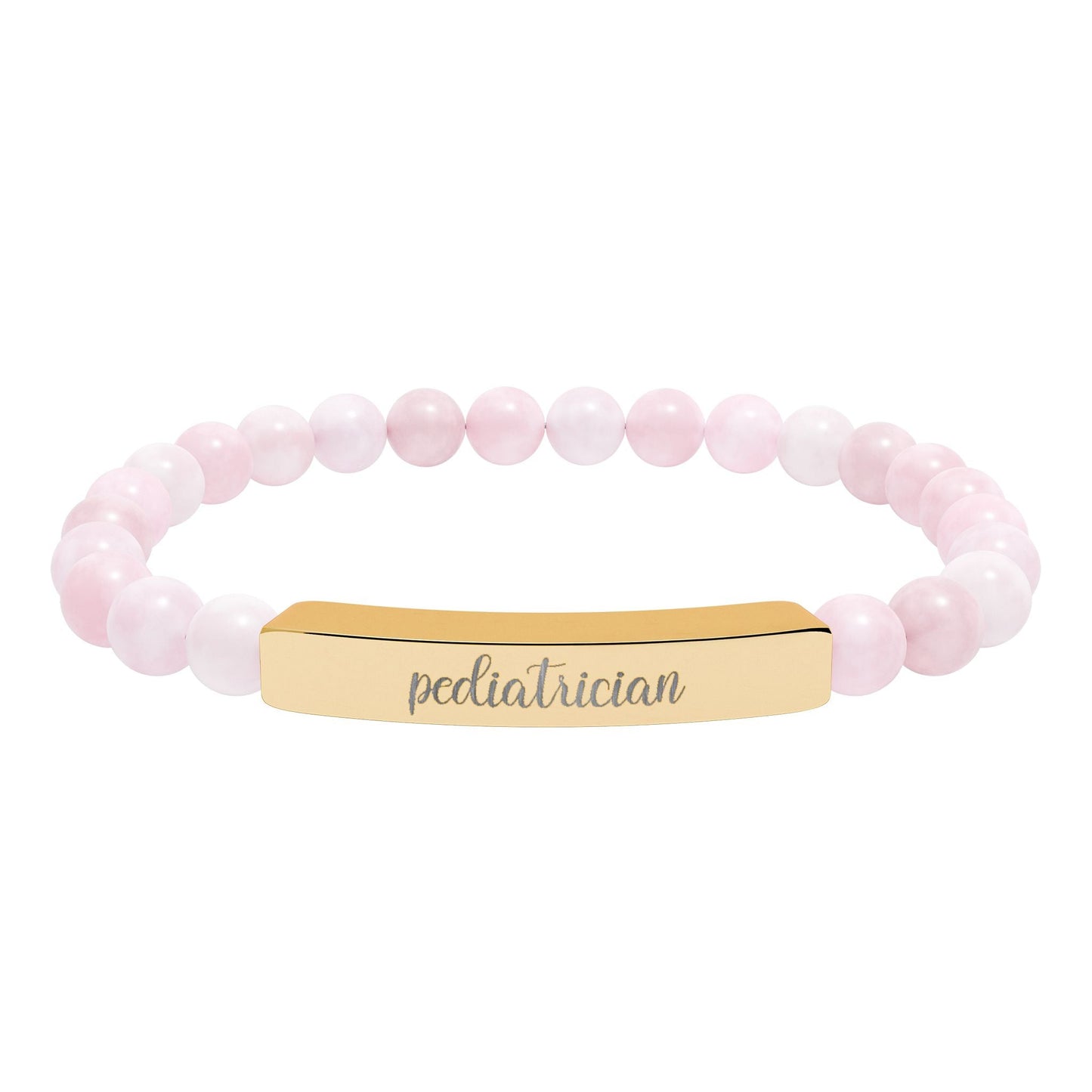 Pediatrician Natural Stone Engraved Bar Bracelet Printify