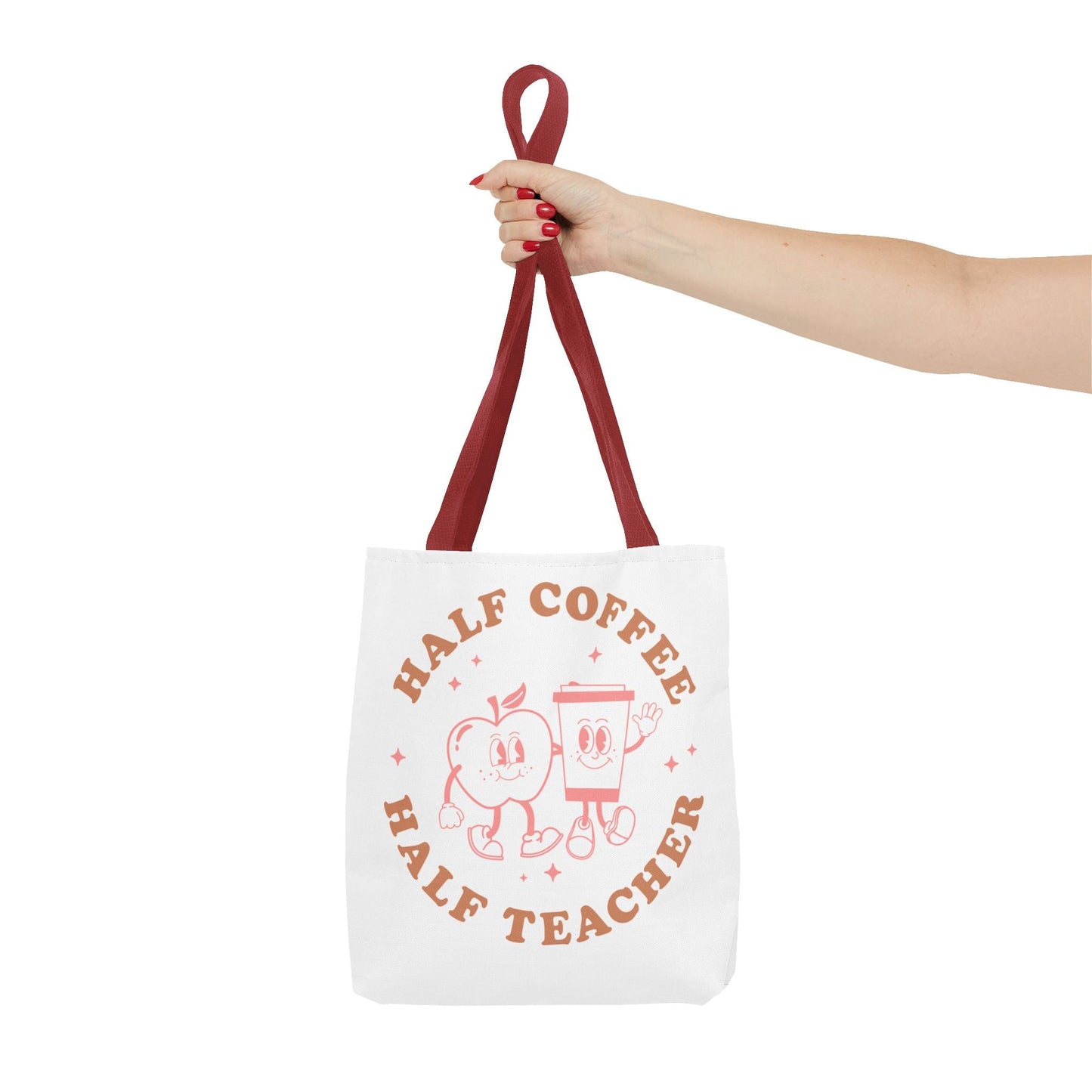 Half Coffee Half Teacher Tote Printify