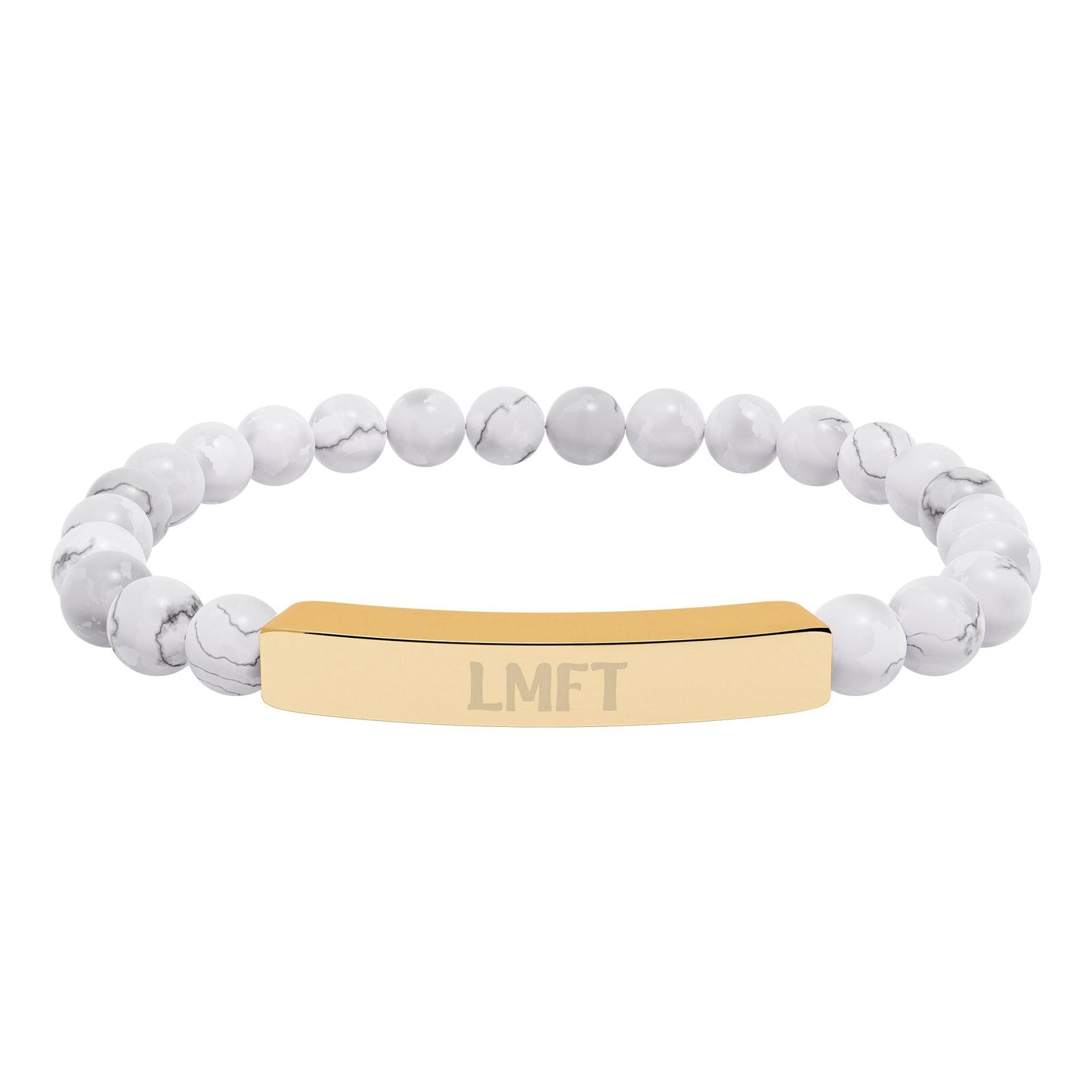 LMFT Natural Stone Stretch Bar Bracelet Printify