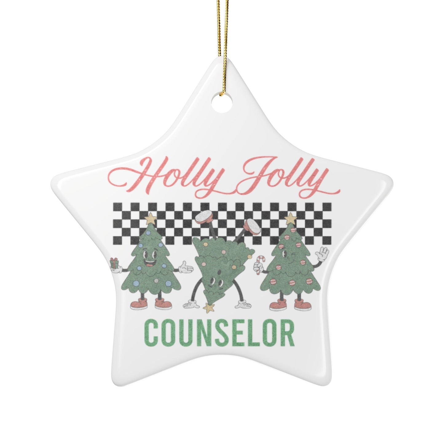 Holly Jolly Counselor Ornament Printify