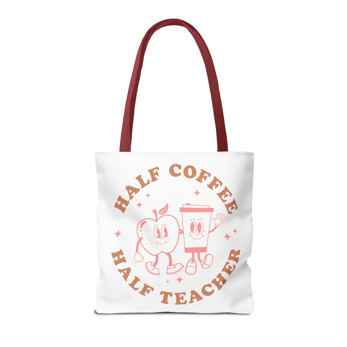 Half Coffee Half Teacher Tote Printify