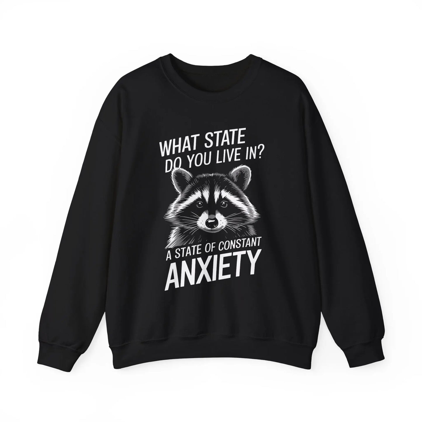What State Do You Live In? A State of Constant Anxiety Crewneck - MindLyssMoments LLC