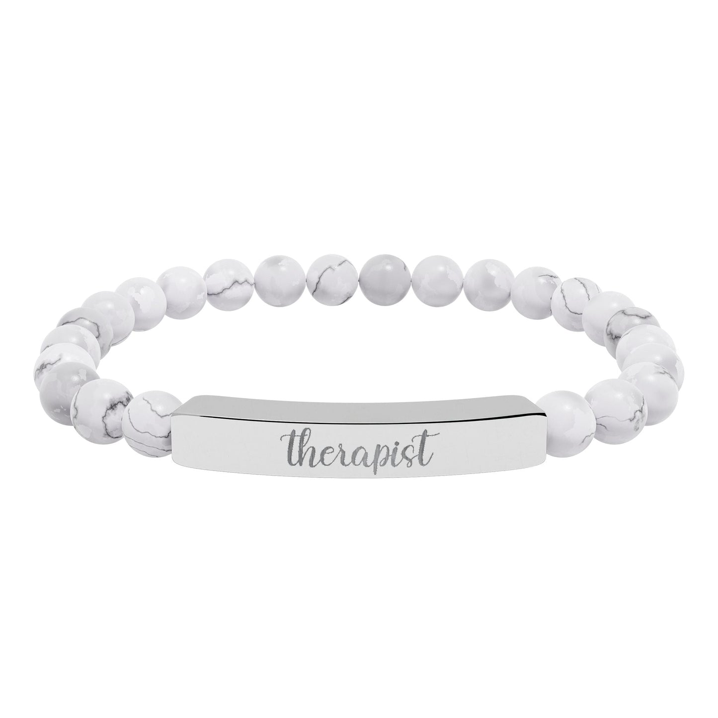 Therapist Natural Stone Bar Bracelet Printify