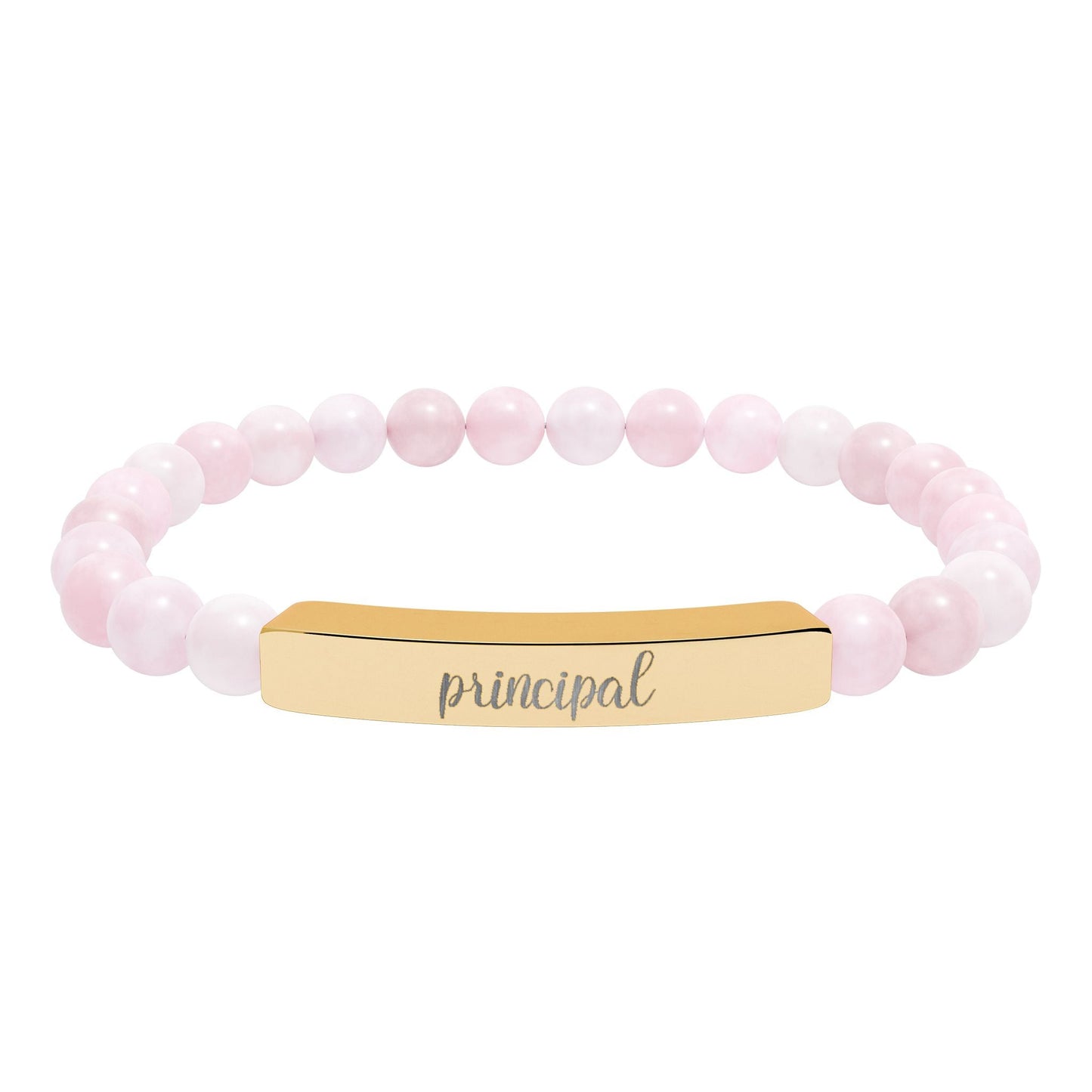 Principal Natural Stone Engraved Bar Bracelet Printify