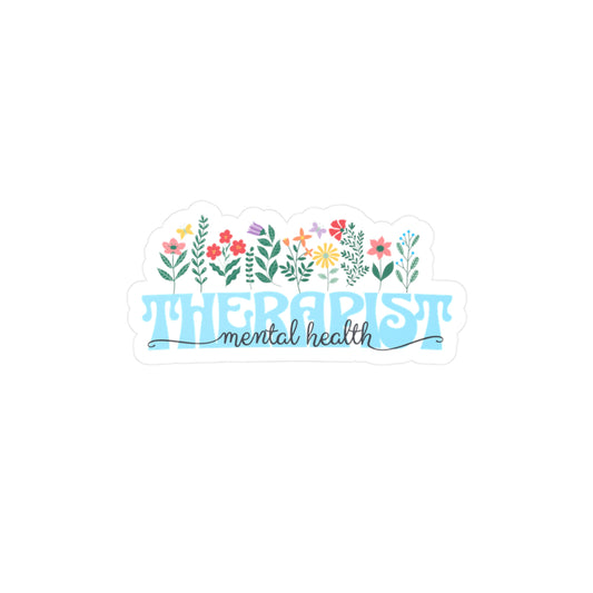 Floral Mental Health Therapist Vinyl Decal