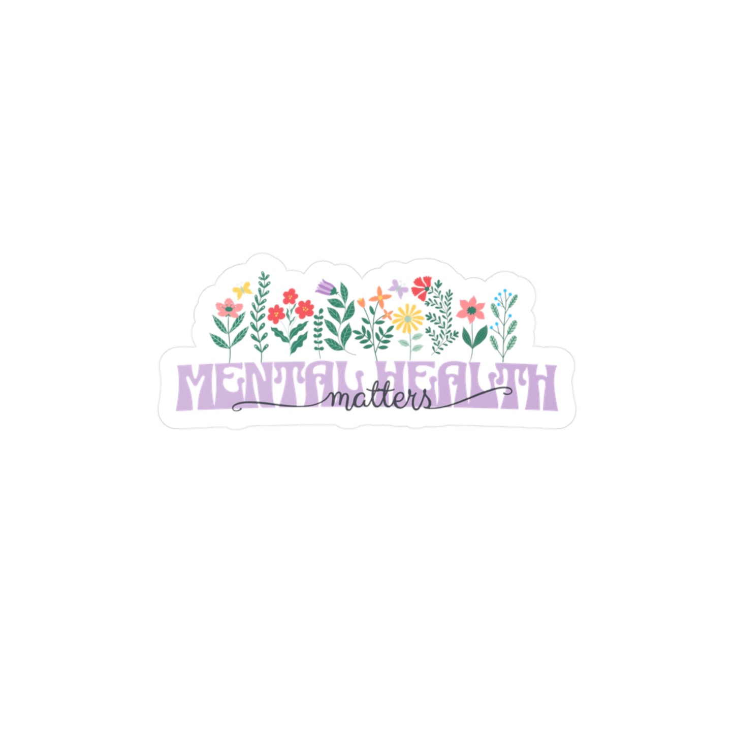 Floral Mental Health Matters Vinyl Decal