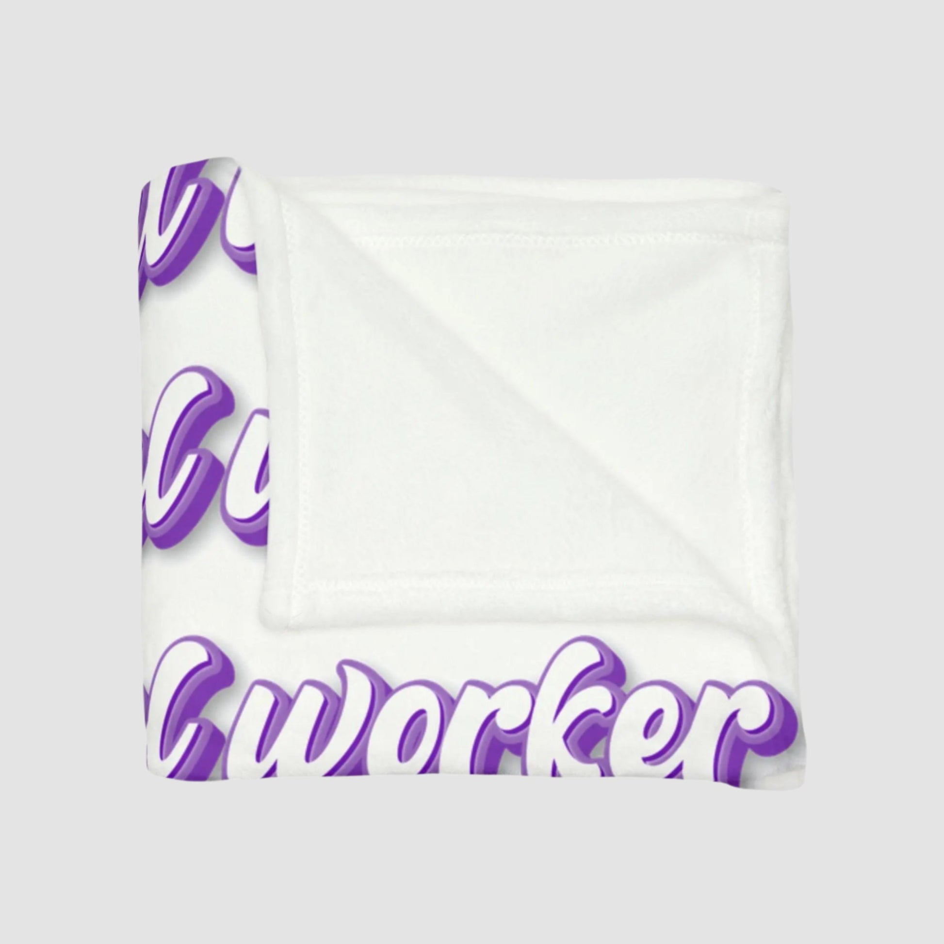 Purple Social Worker Soft Polyester Blanket Printify