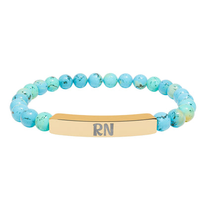 RN Natural Stone Engraved Bar Bracelet