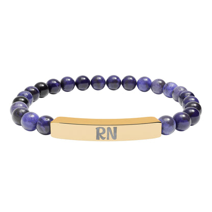 RN Natural Stone Engraved Bar Bracelet