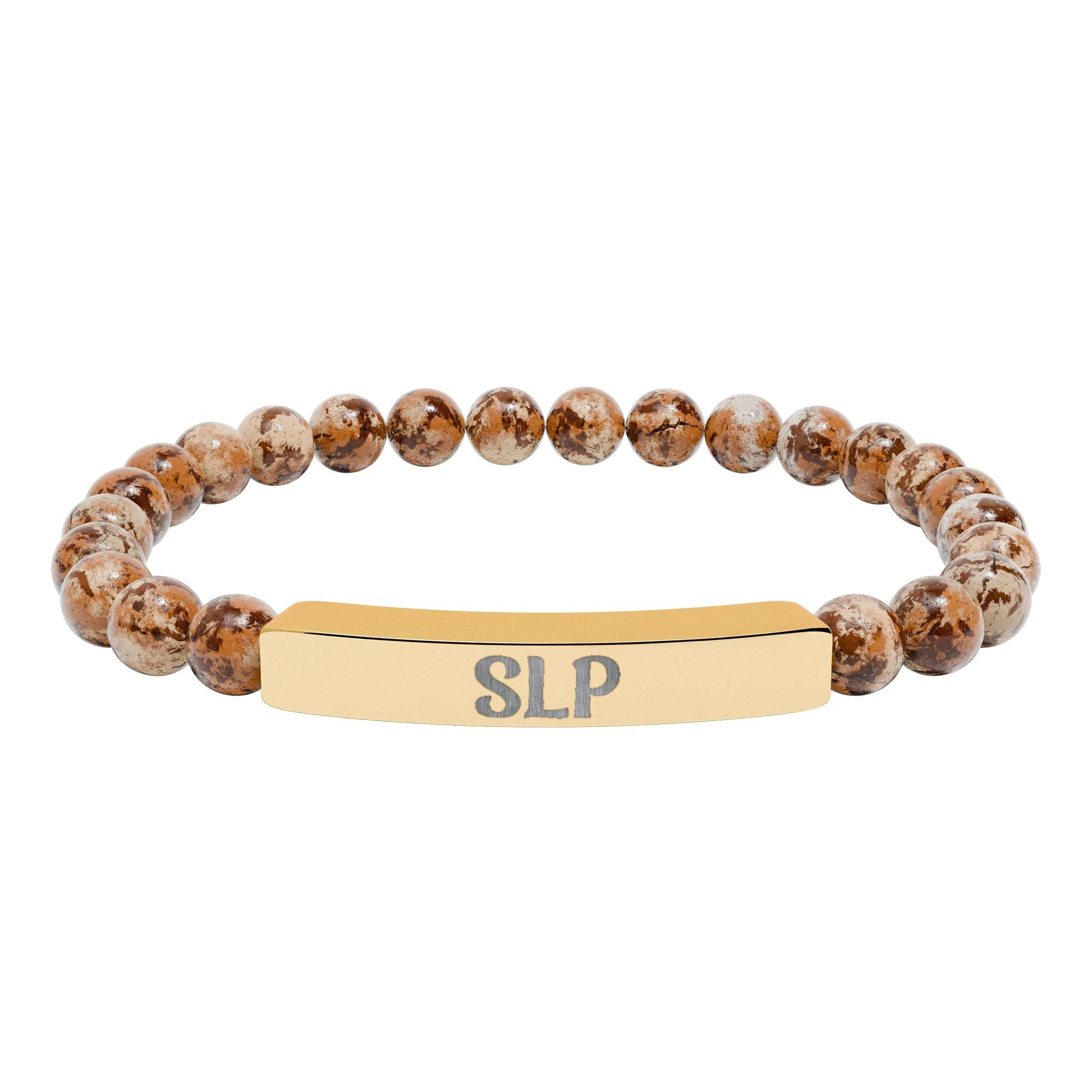 SLP Natural Stone Engraved Bar Bracelet Printify