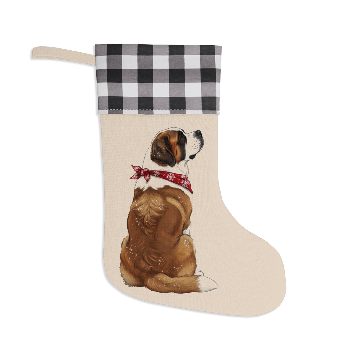 St. Bernard Christmas Stocking - Personalization Available! Printify
