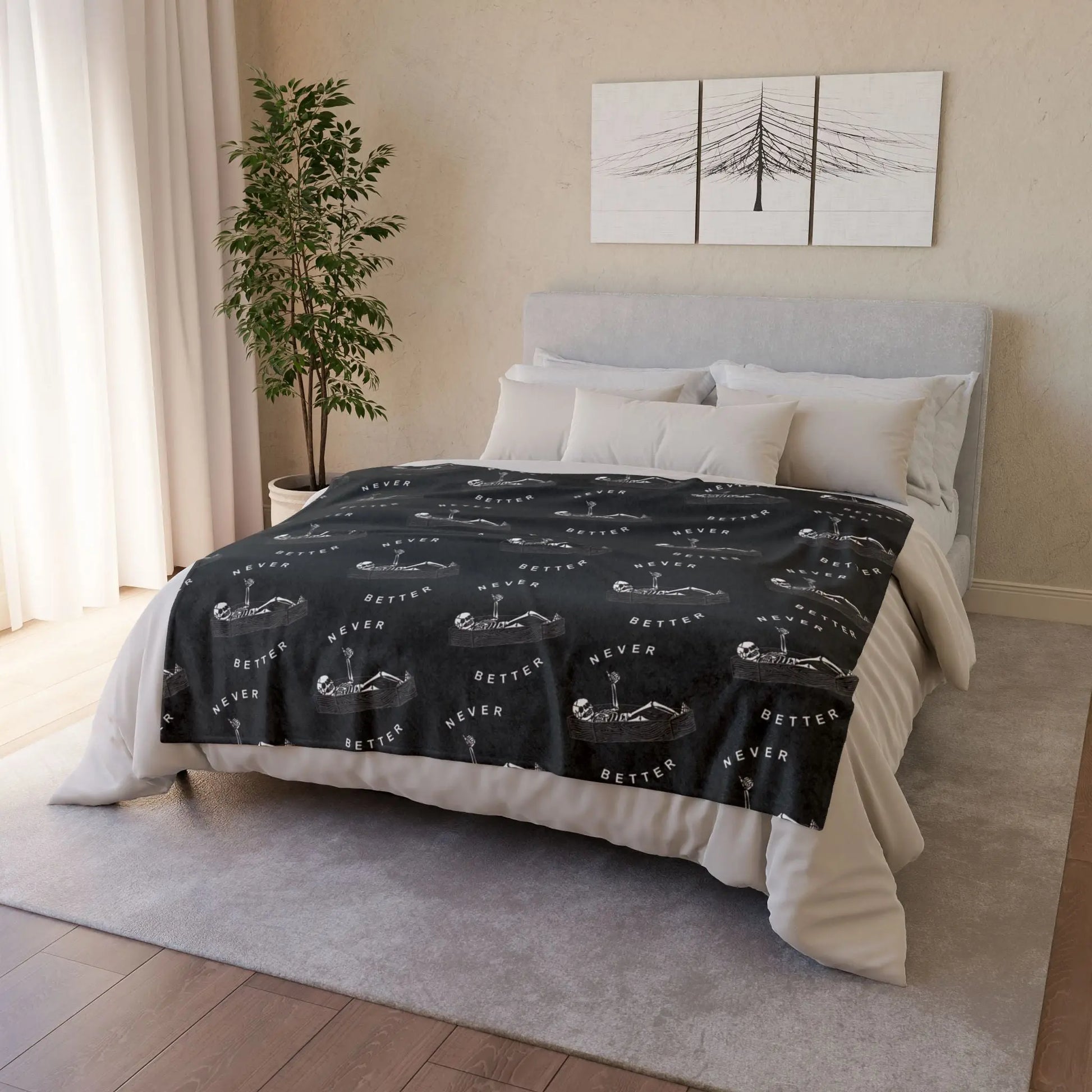 Never Better Soft Polyester Blanket Printify