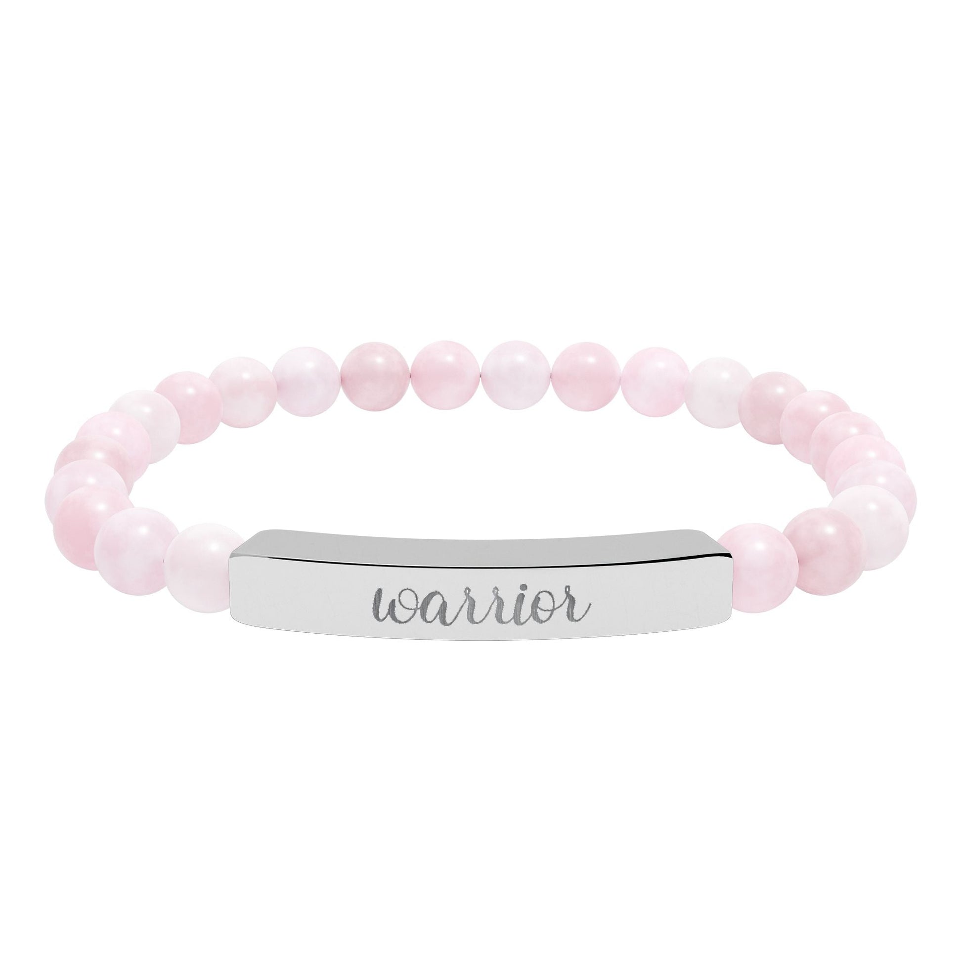 Warrior Natural Stone Engraved Bar Bracelet Printify