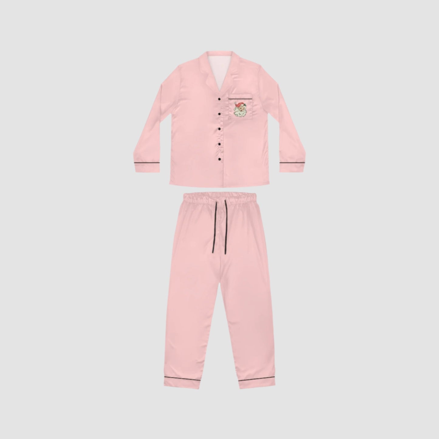 Pink Retro Santa Women's Satin PJs