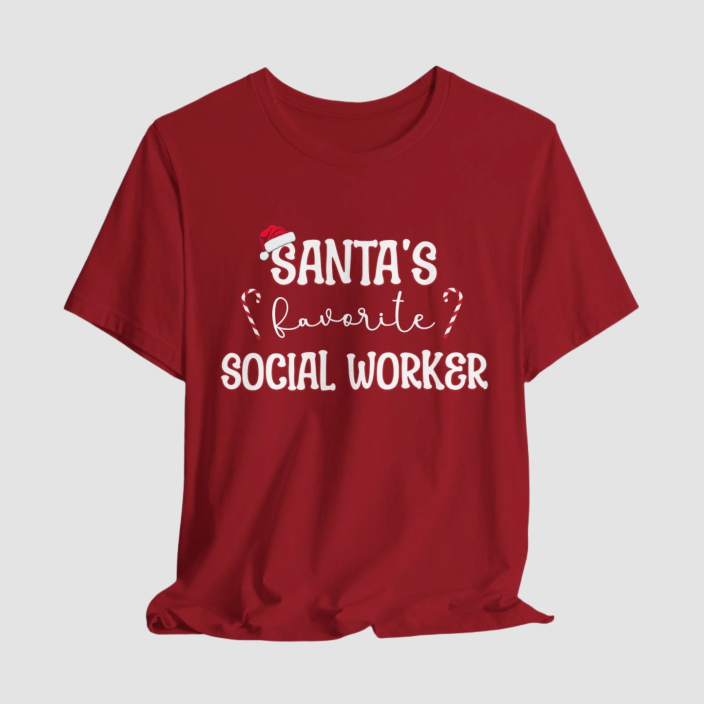 Santa's Favorite Social Worker Unisex Bella+Canvas Tee