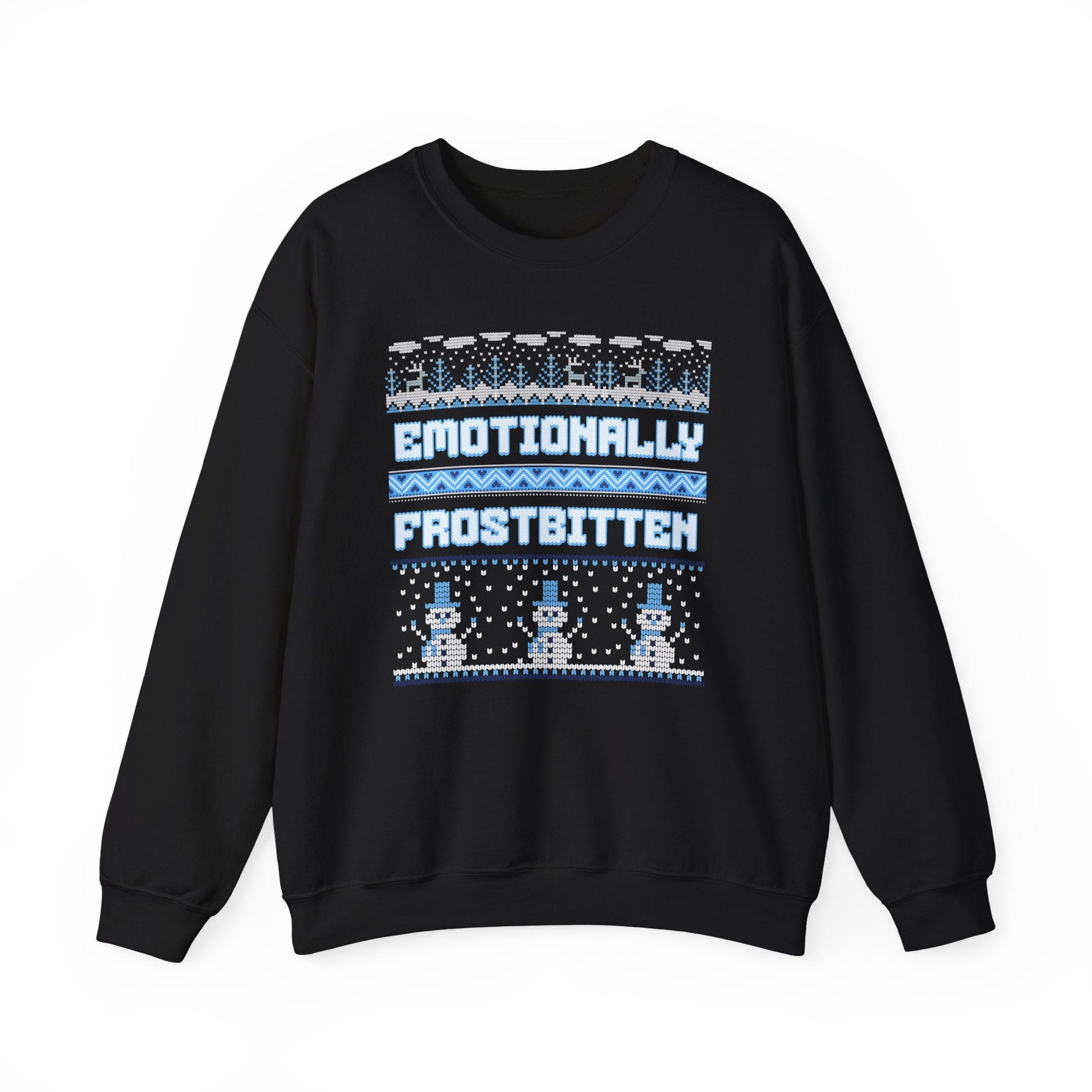 Emotionally Frostbitten Ugly Christmas Crewneck Printify