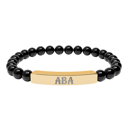 ABA Natural Stone Engraved Bar Bracelet