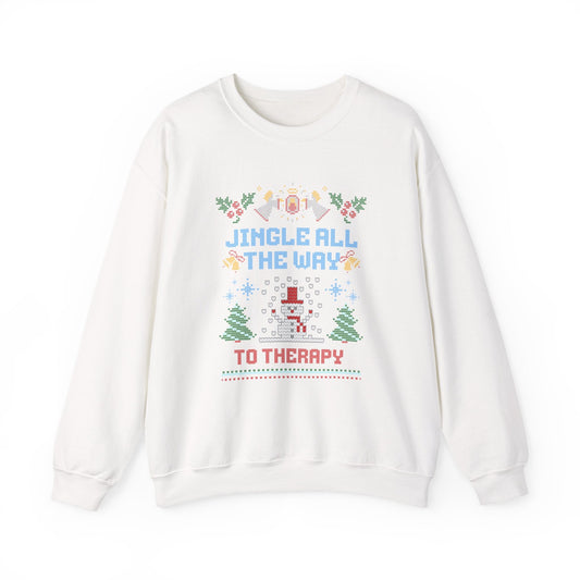 Jingle All The Way To Therapy Crewneck Printify