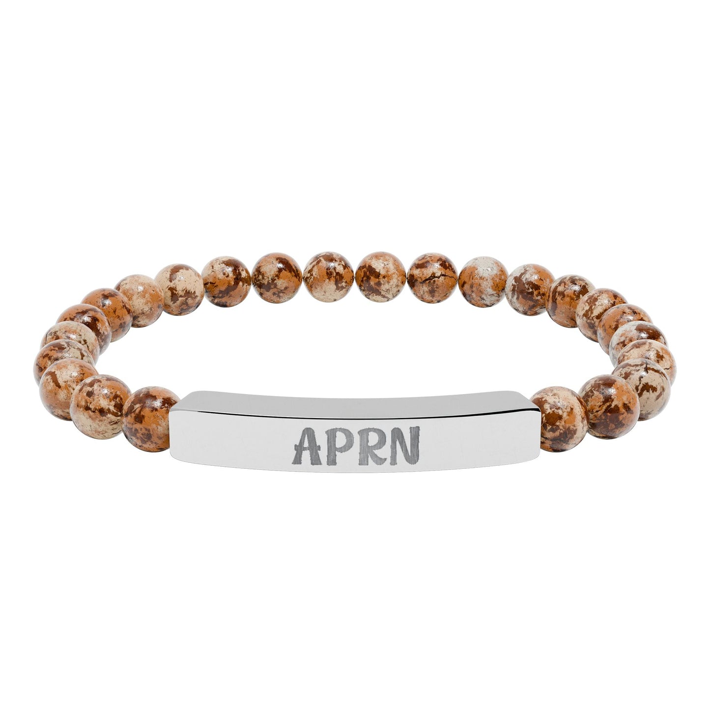 APRN Natural Stone Engraved Bar Bracelet Printify