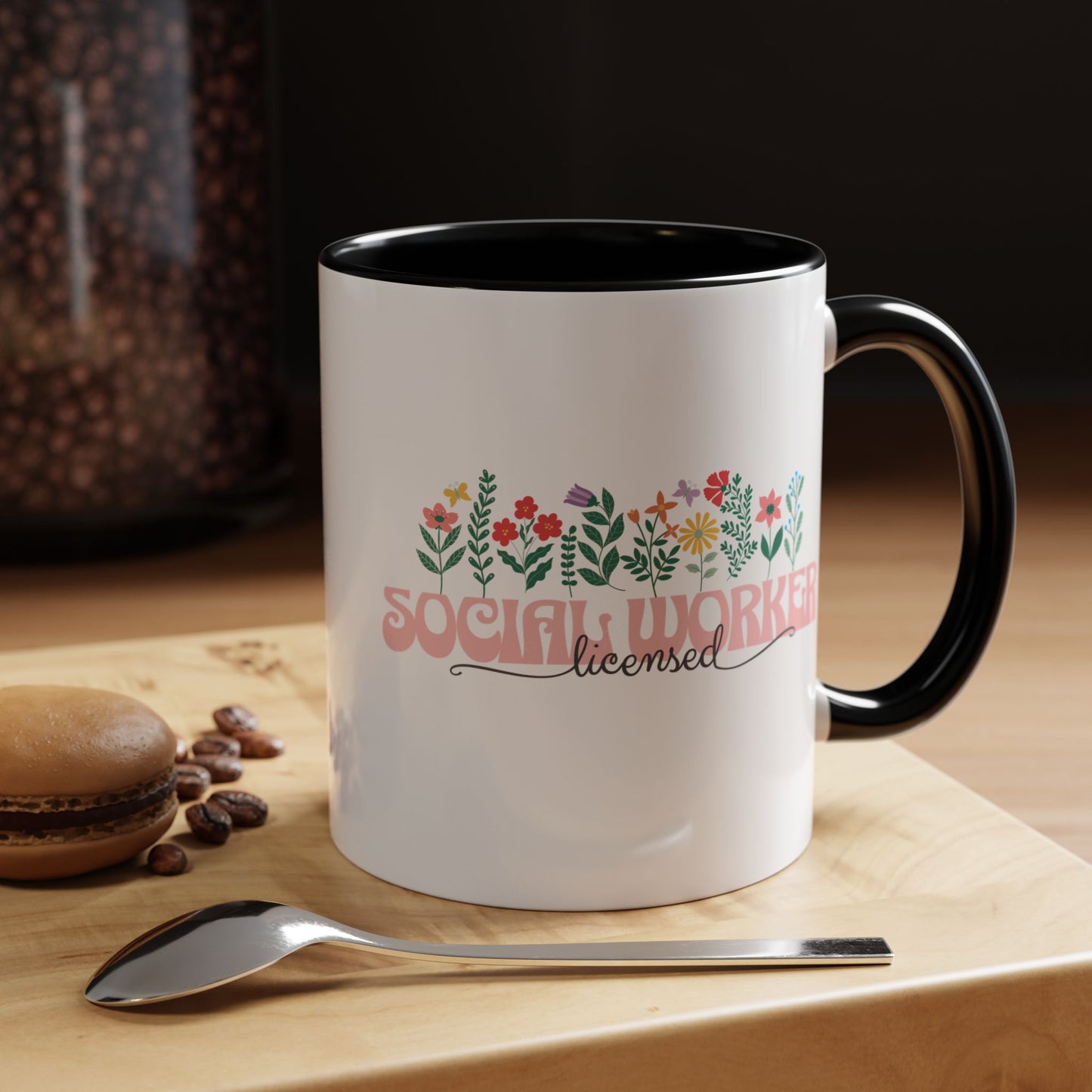 Floral Licensed Social Worker Mug (11oz)